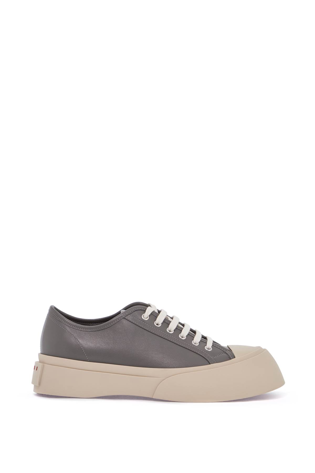 Shop Marni Elegant Gray Calfskin Mens Sneakers In Neutral Grey (grey)