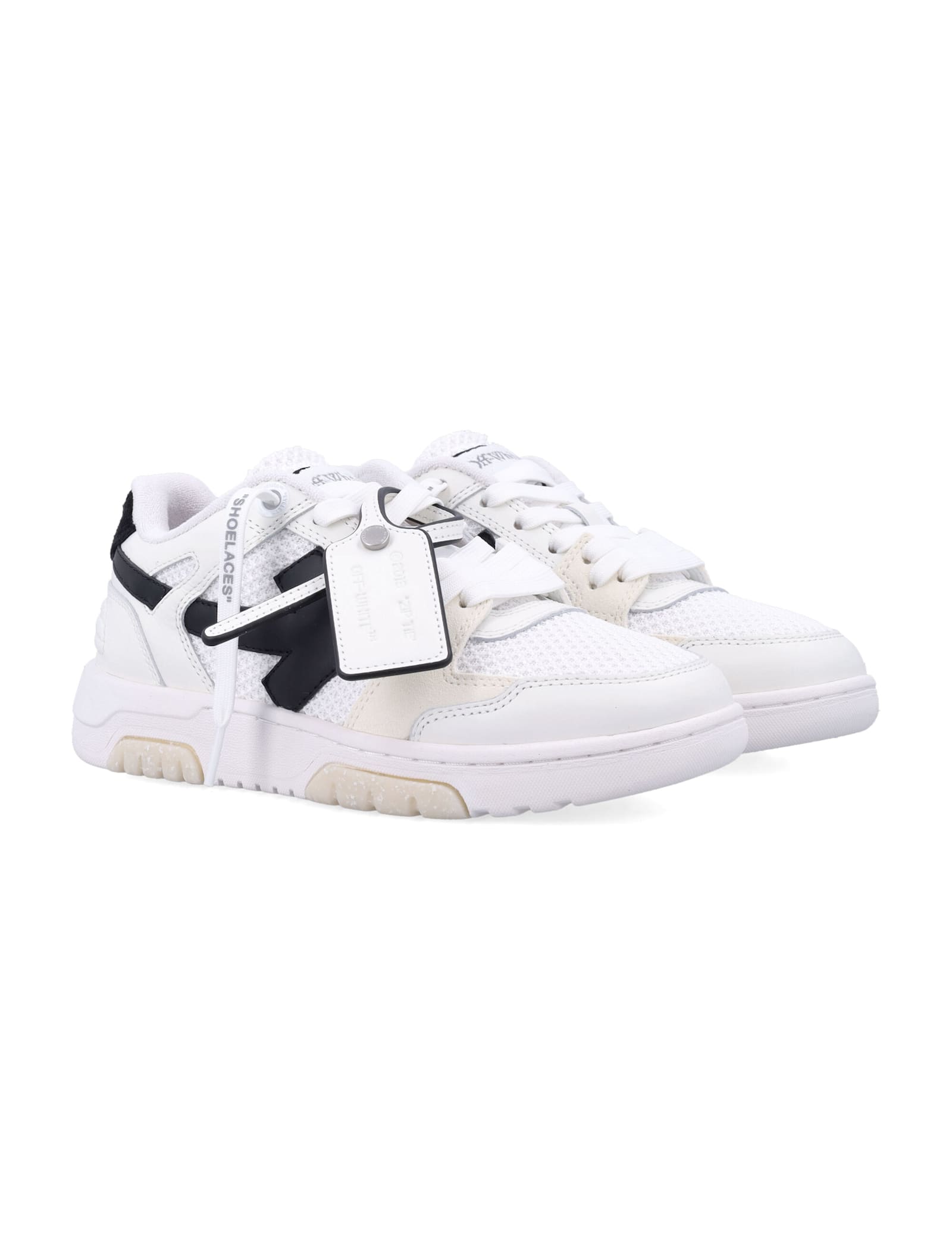 Off-white Slim Out Of Office White Black Womans Sneakers In Multi
