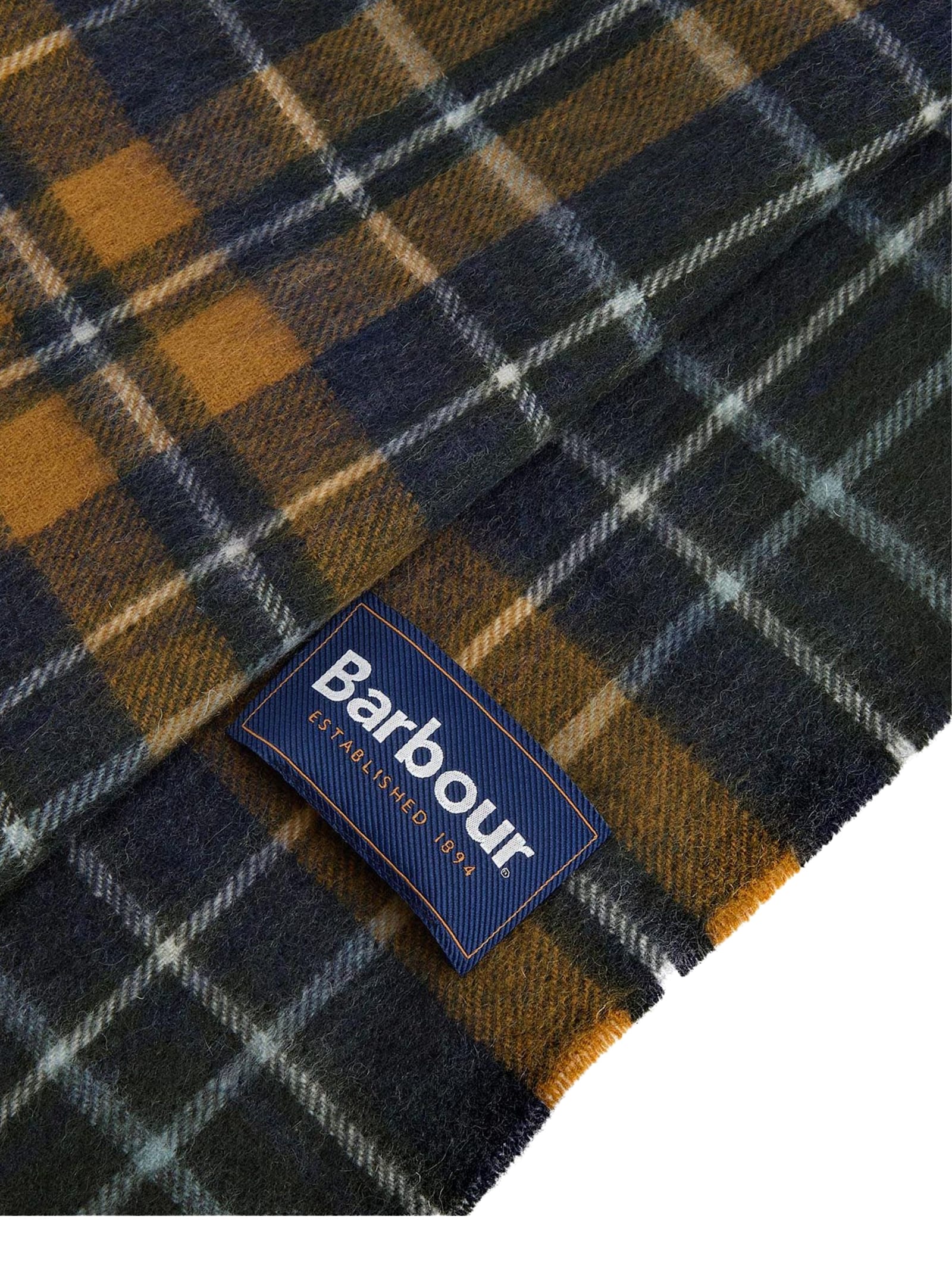 Barbour New Check Tartan Scarf In Brown