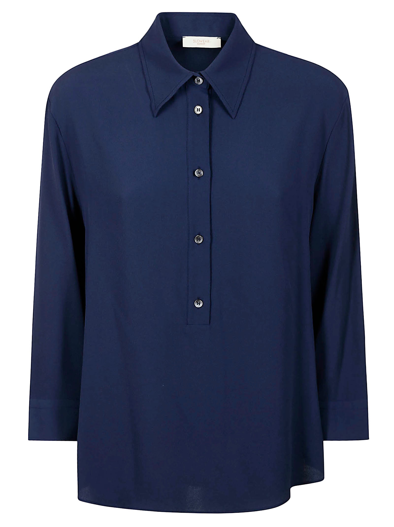 Glanshirt Relaxed Fit Shirt With Classic Collar In Blue