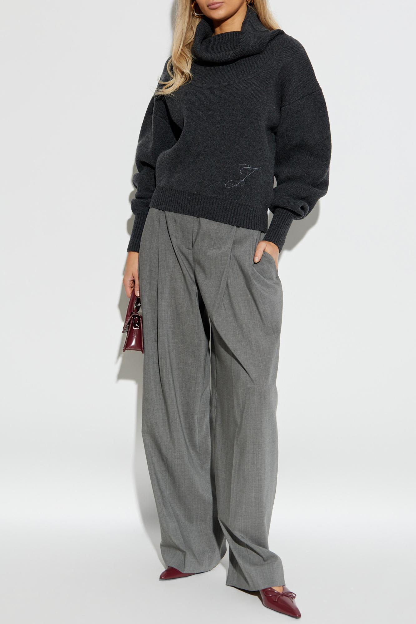 Jacquemus Wool Turtleneck Pallone In Gray