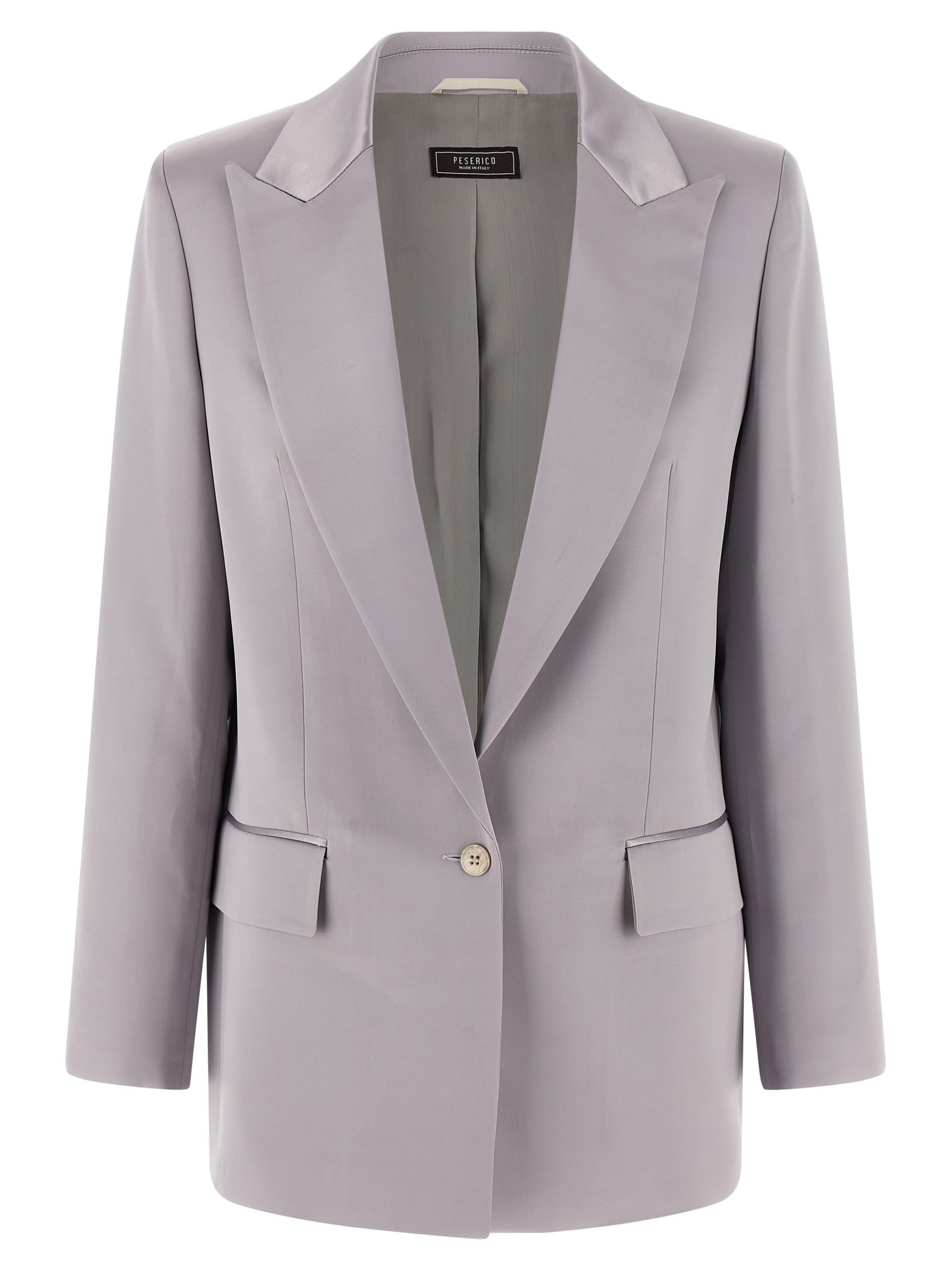 Peserico Lace-up Dress Coat In Gray