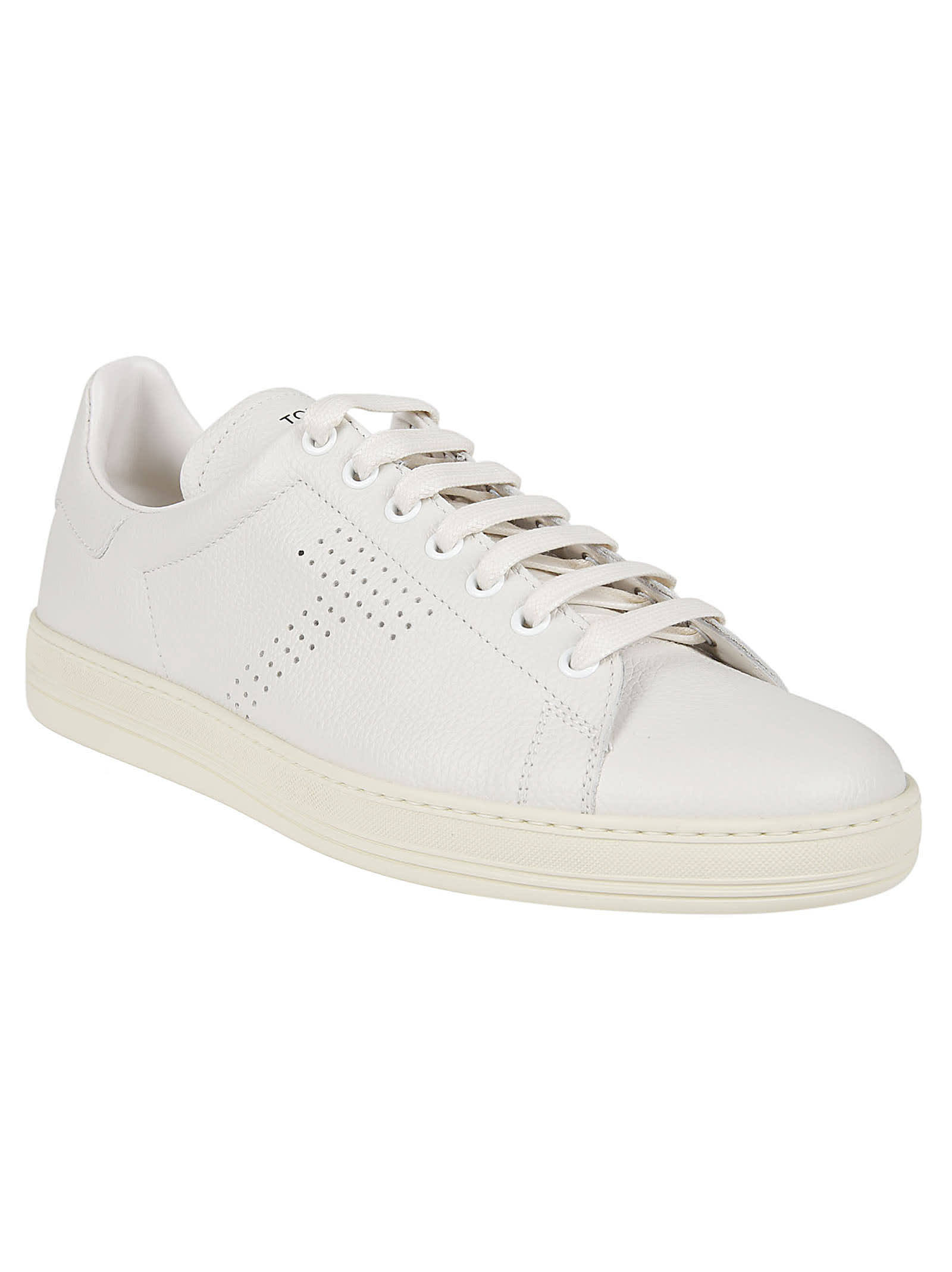 Shop Tom Ford Warwick Low Top Sneakers In Butter/cream