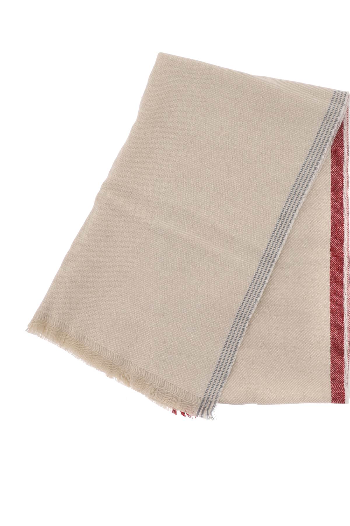 Brunello Cucinelli Wool And Cashmere Blend Scarf In Beige