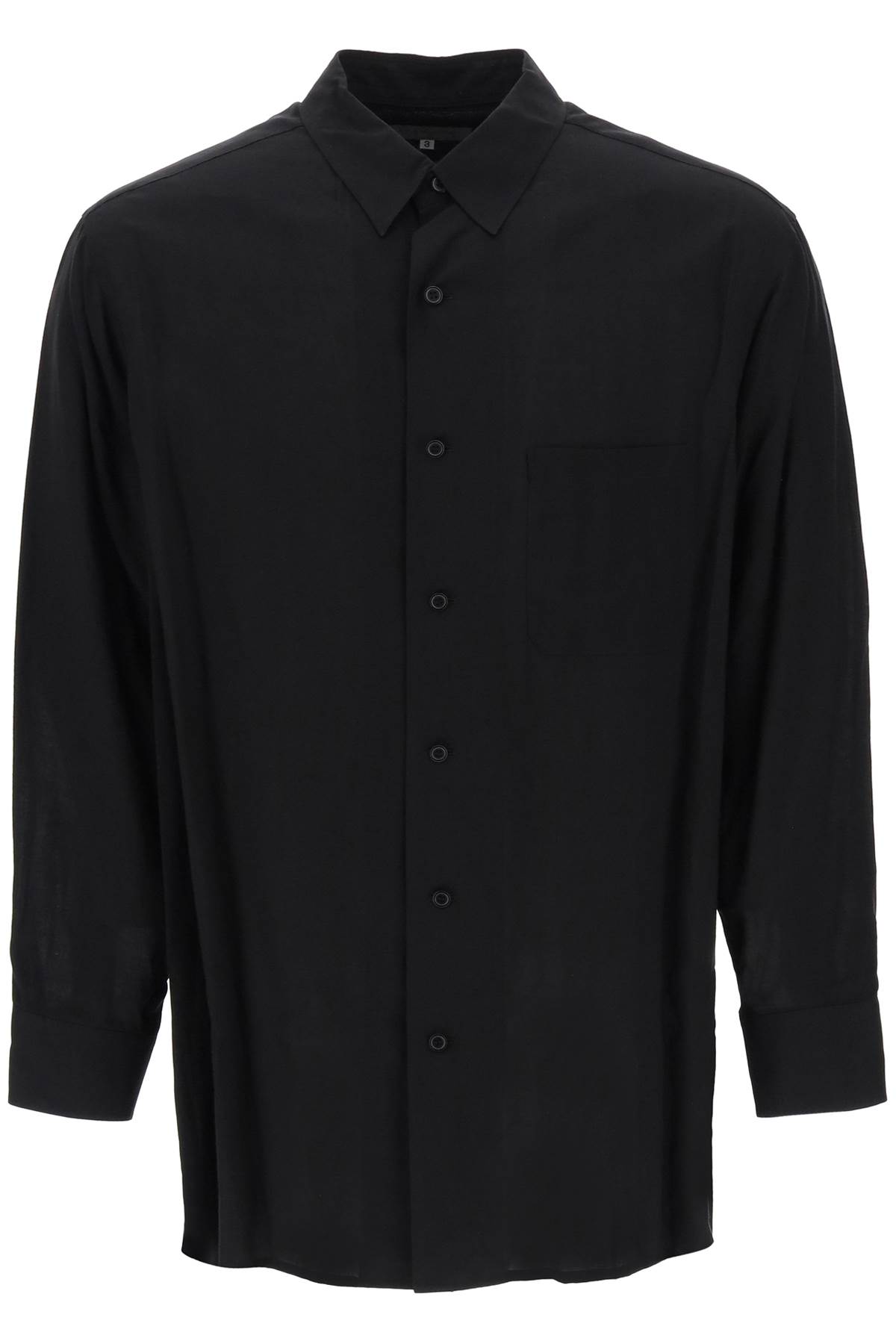 Shop Yohji Yamamoto Longline Cellulose Shirt In Black
