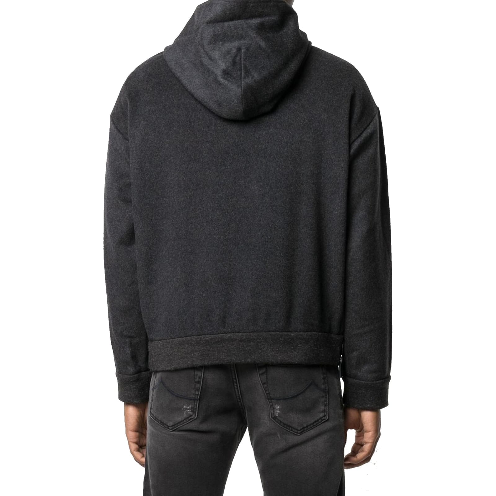 Shop Emporio Armani Wool And Cashmere Sweatshirt In Gray