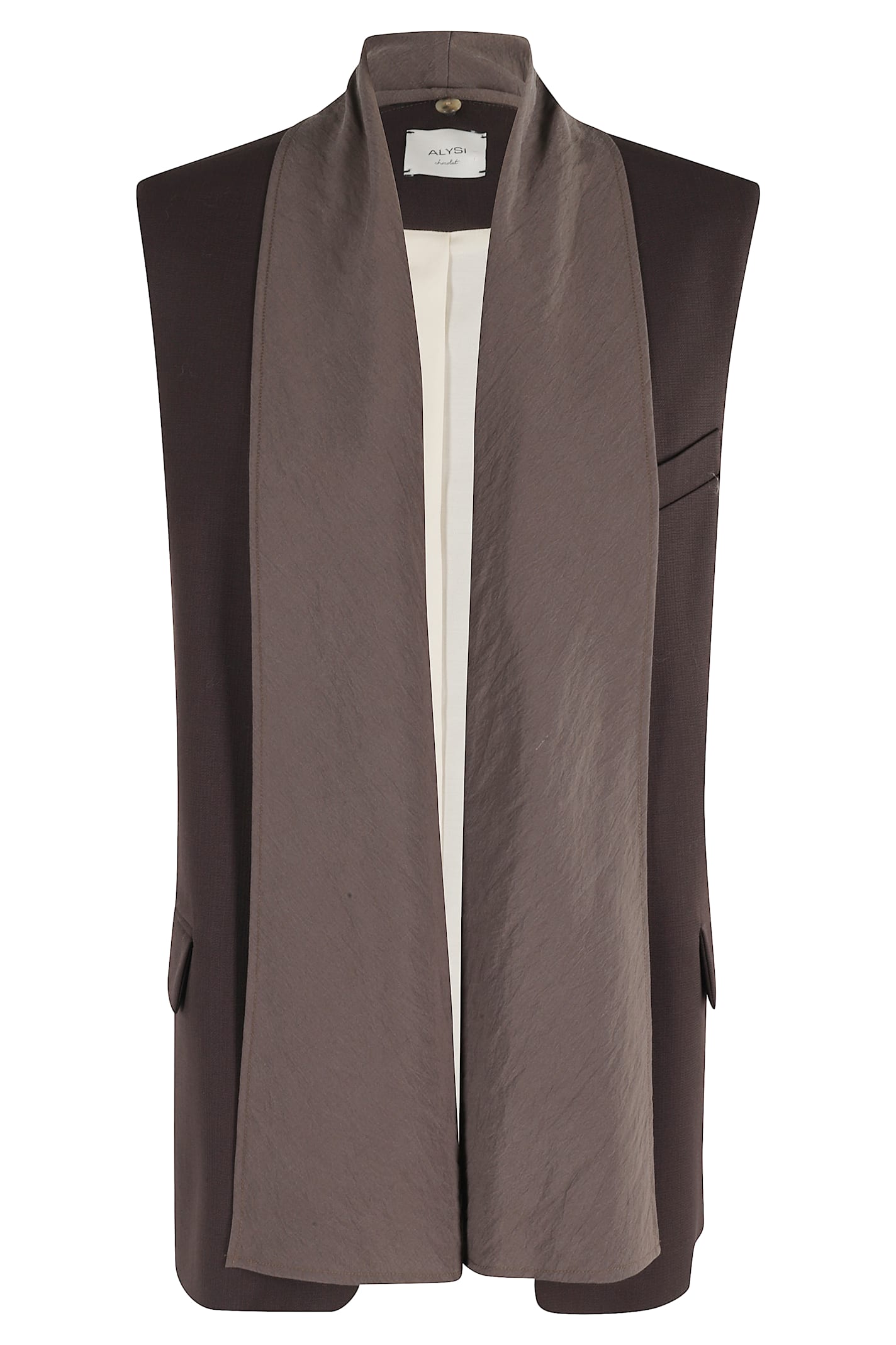 Alysi Flap-pockets Waistcoat In Brown