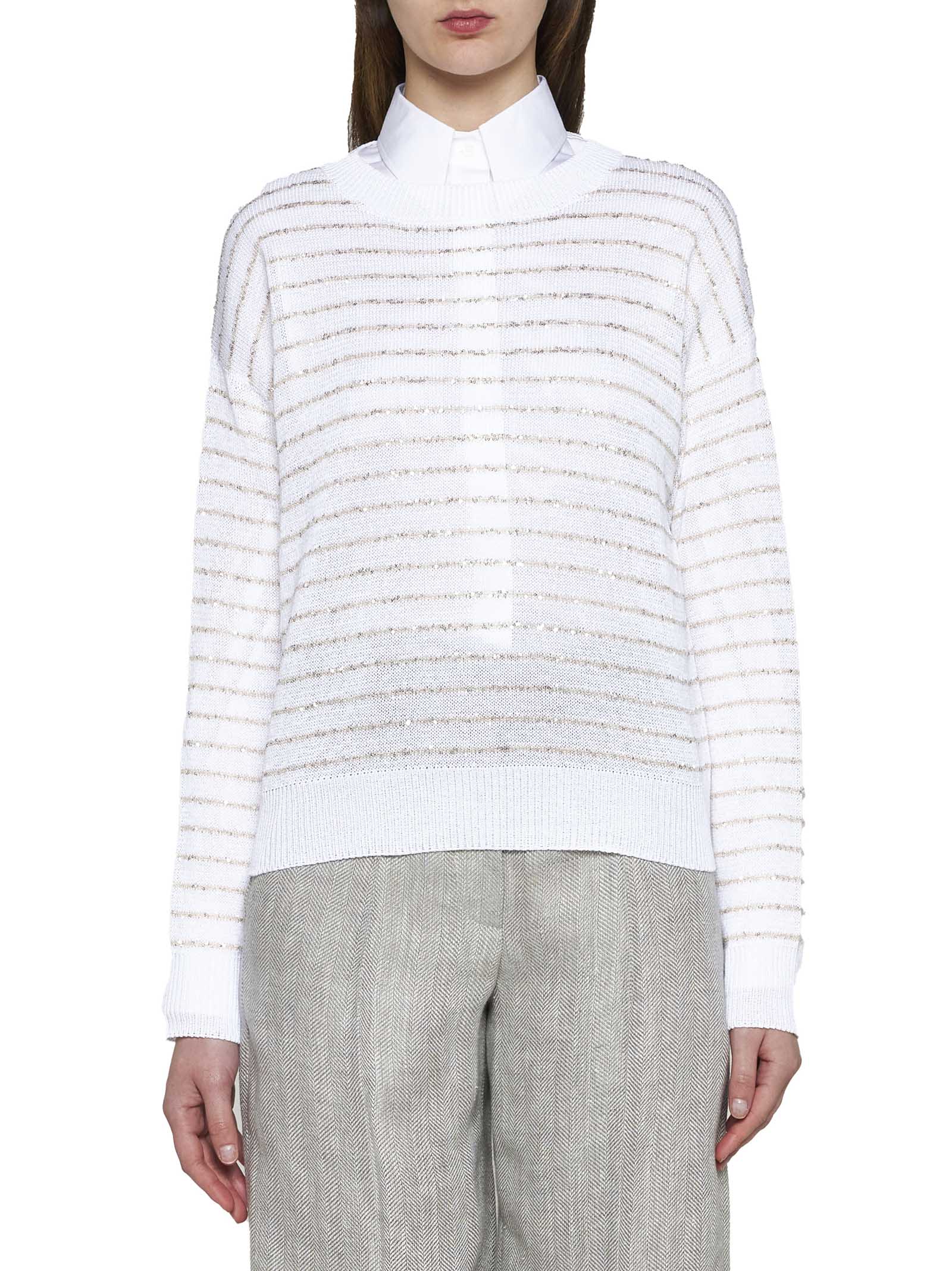 Shop Brunello Cucinelli Sweater In White