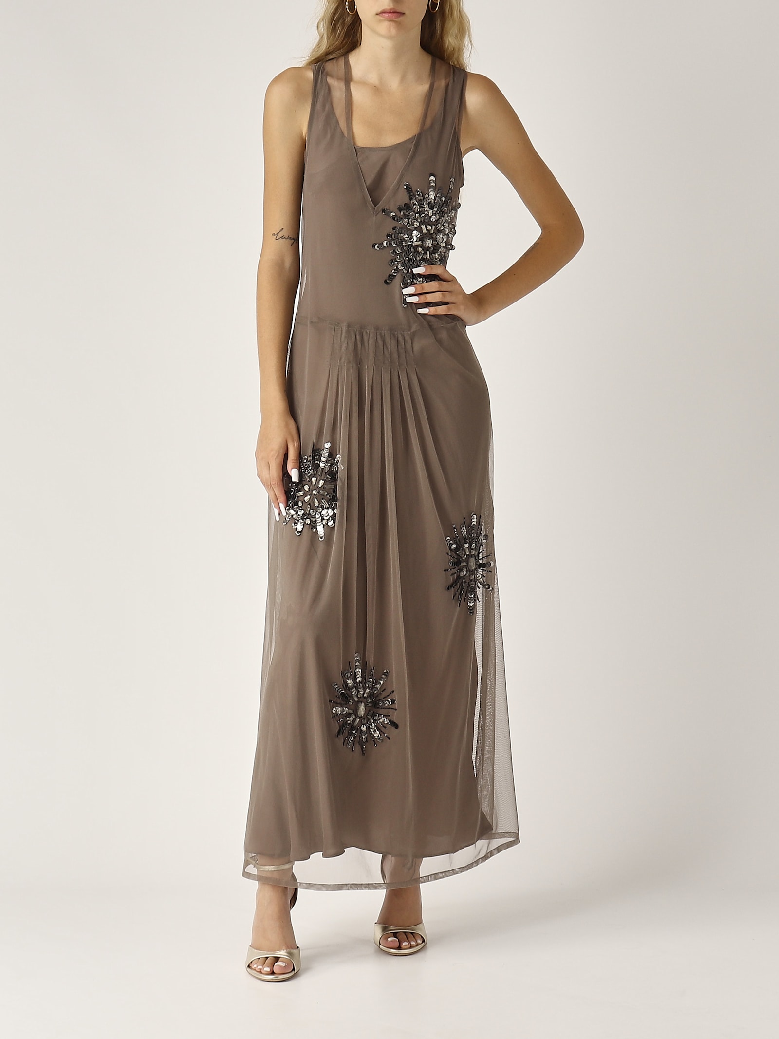 Maliparmi Abito Precious Flowers Dress In Blue
