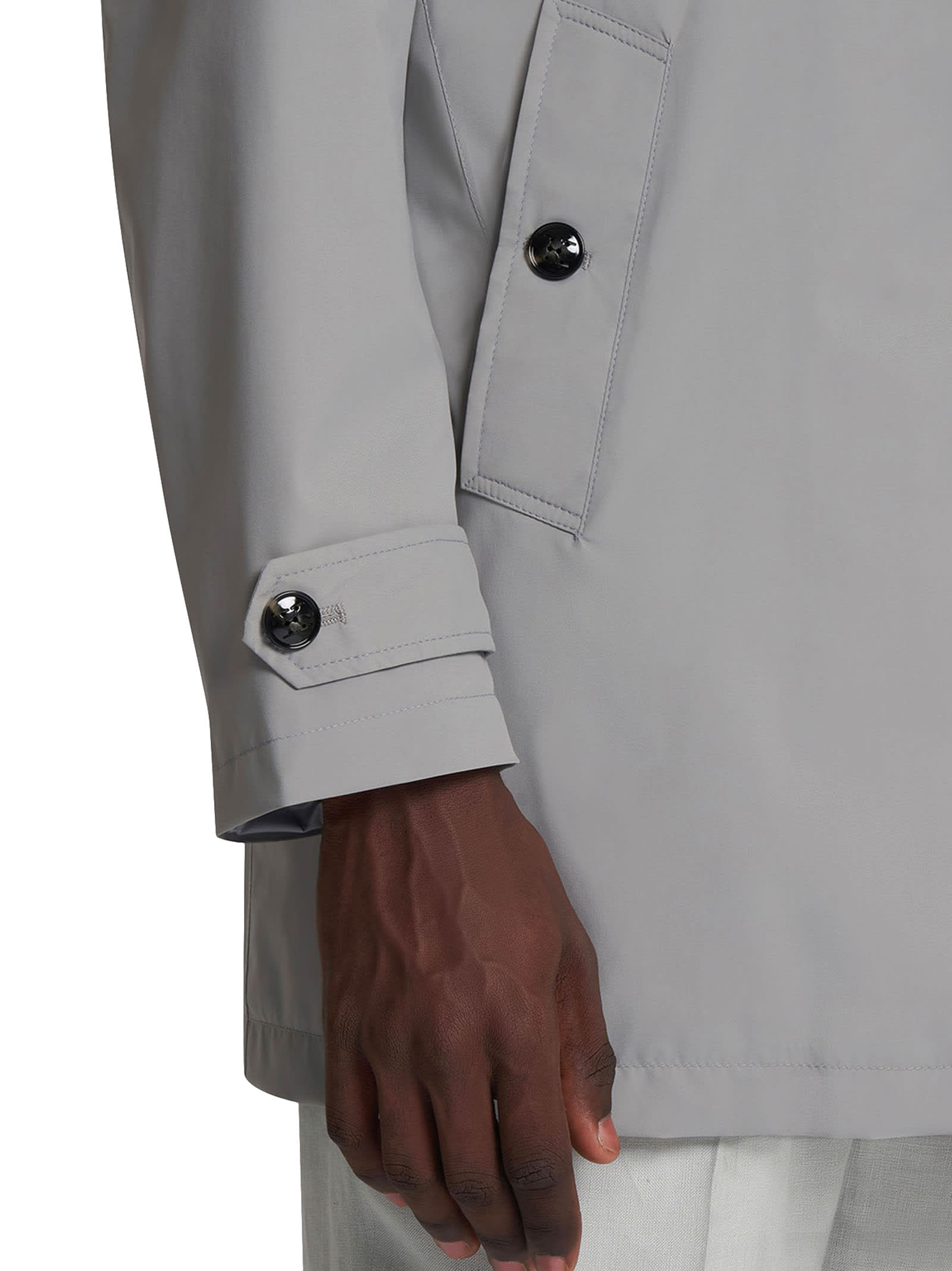 Shop Kiton Coat Polyester In Grey