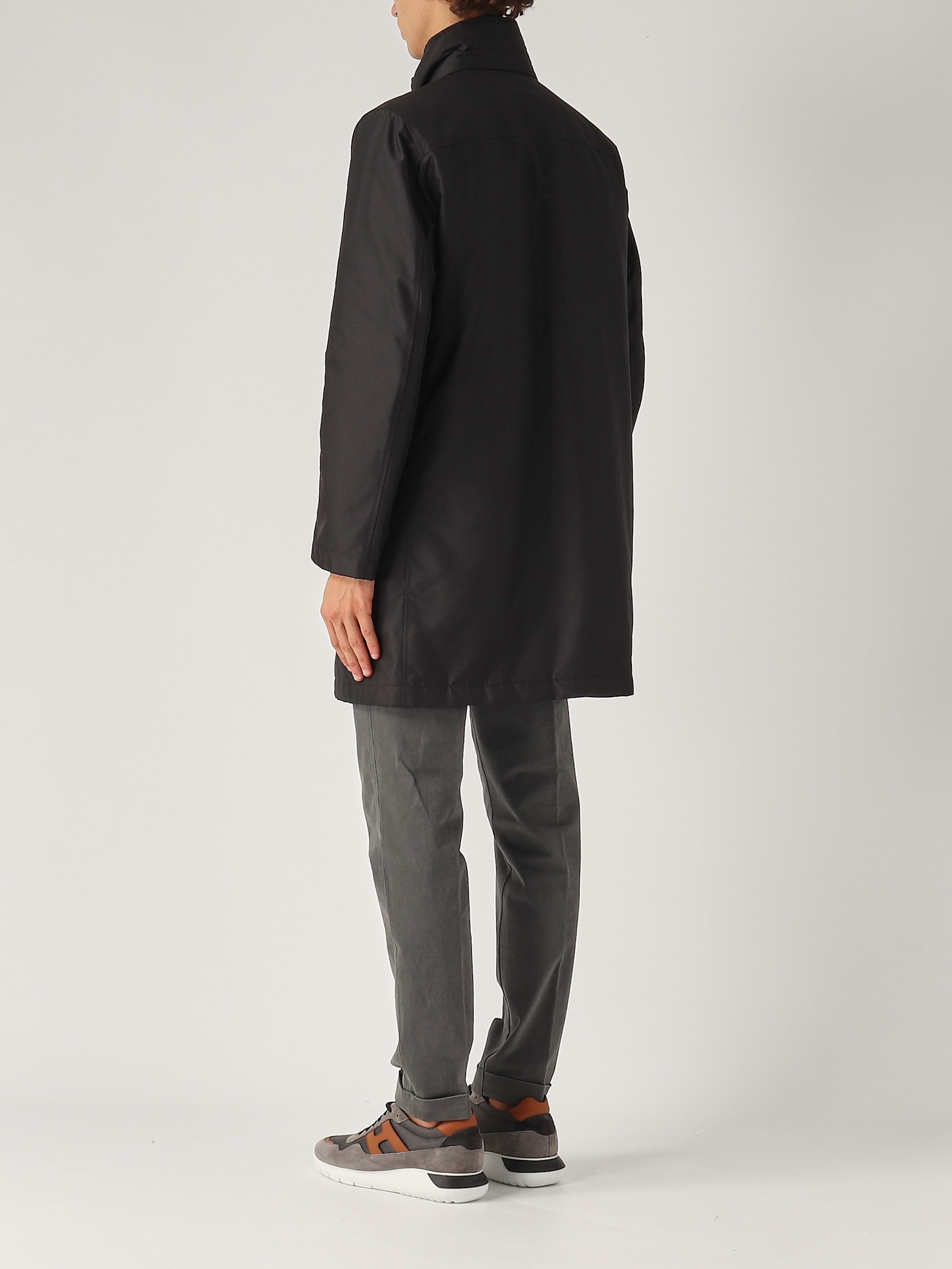 Shop Fay Impermeabile Collo In Piedi Raincoat In Nero