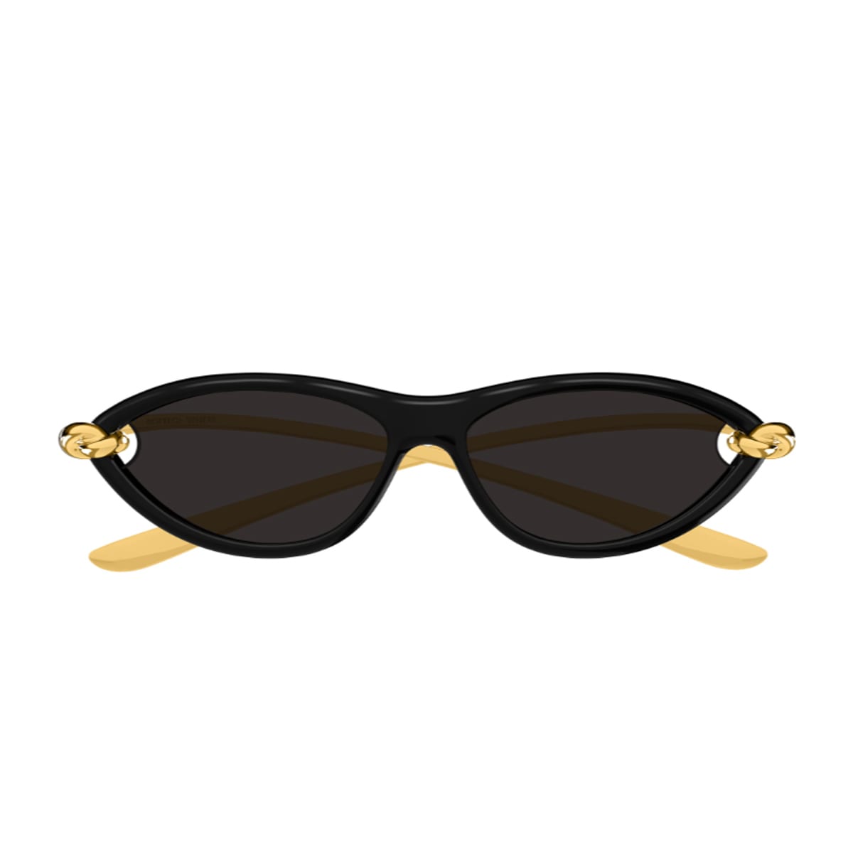 Bottega Veneta Bv1390s Signature Icons 001 Black Gold Grey Sunglasses In Black