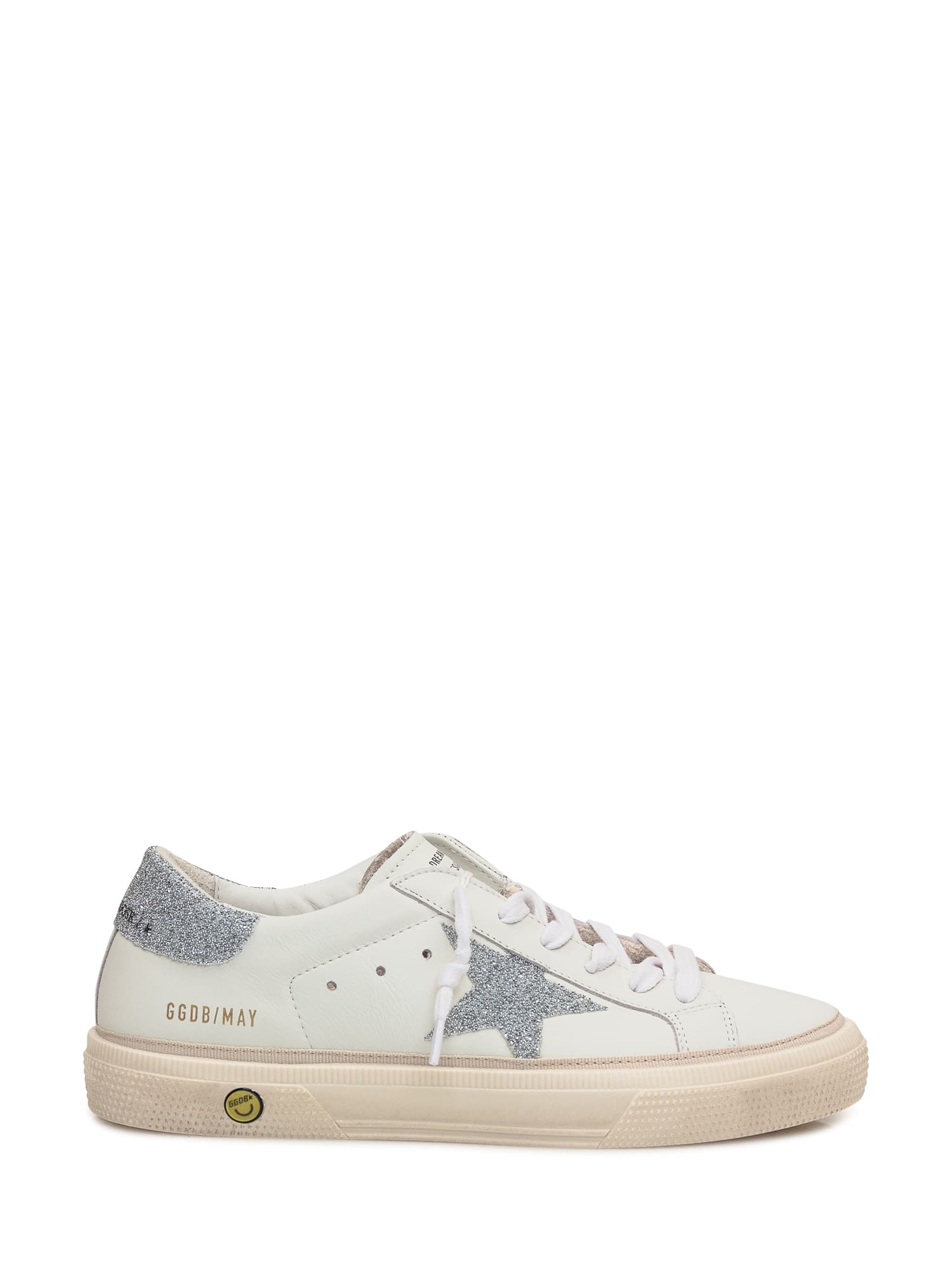 Shop Golden Goose May Upper Sneaker In Optic White/silver