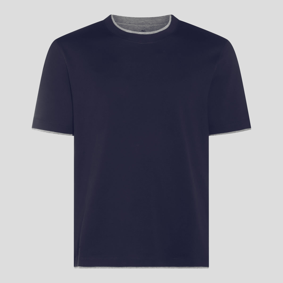 BRUNELLO CUCINELLI BLUE NAVY COTTON T-SHIRT