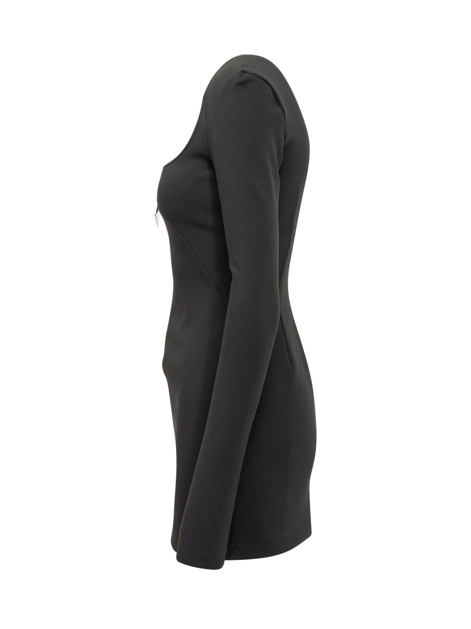 Shop Attico Dress With Zip In Black