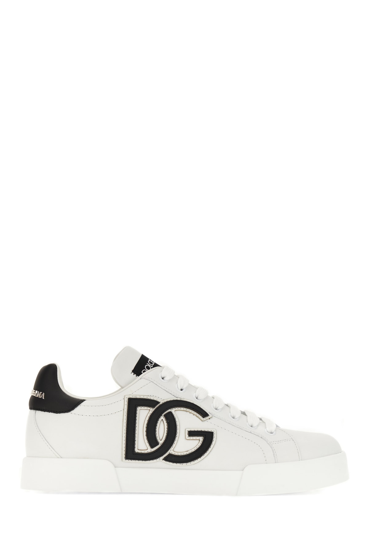 Dolce & Gabbana White Leather Portofino Sneakers In 89697