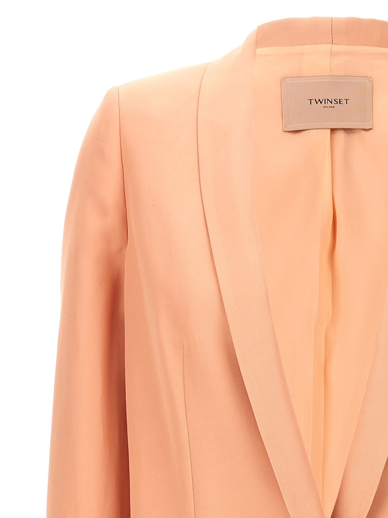 Shop Twinset Single-breasted Blazer In Pink