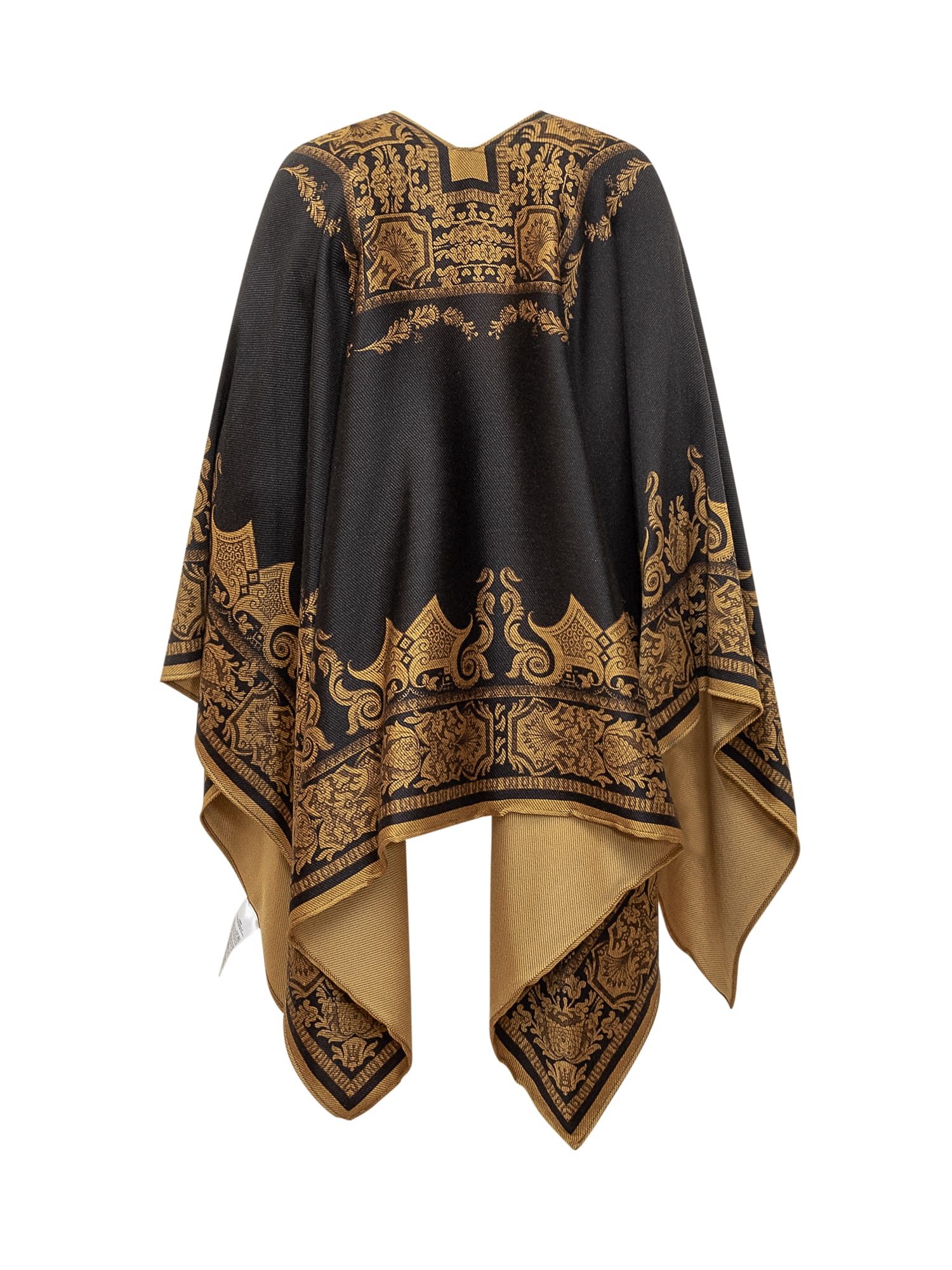 Shop Etro Poncho In Nero