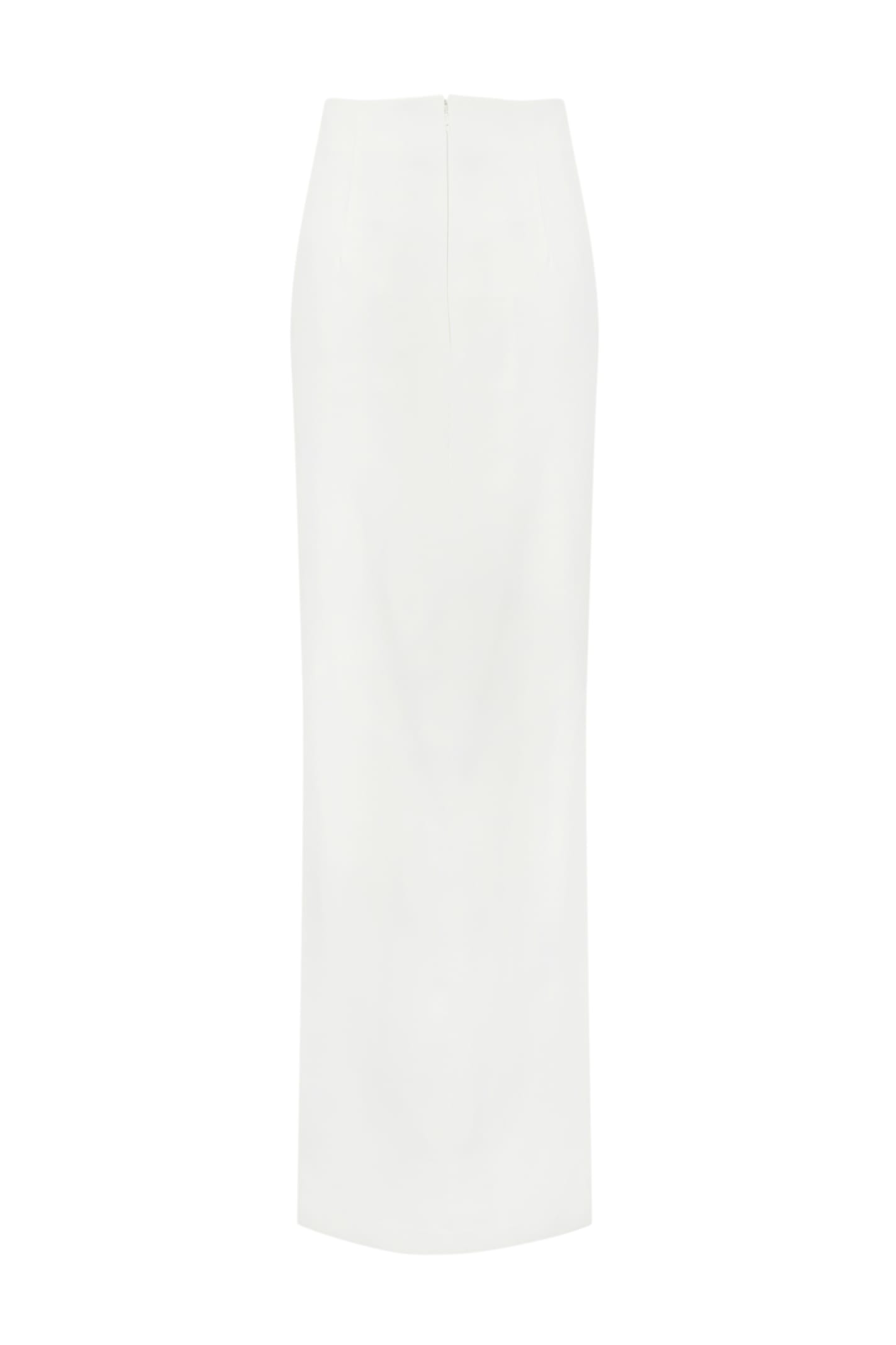 Elisabetta Franchi Crepe Skirt With Satin Bow In Ivory