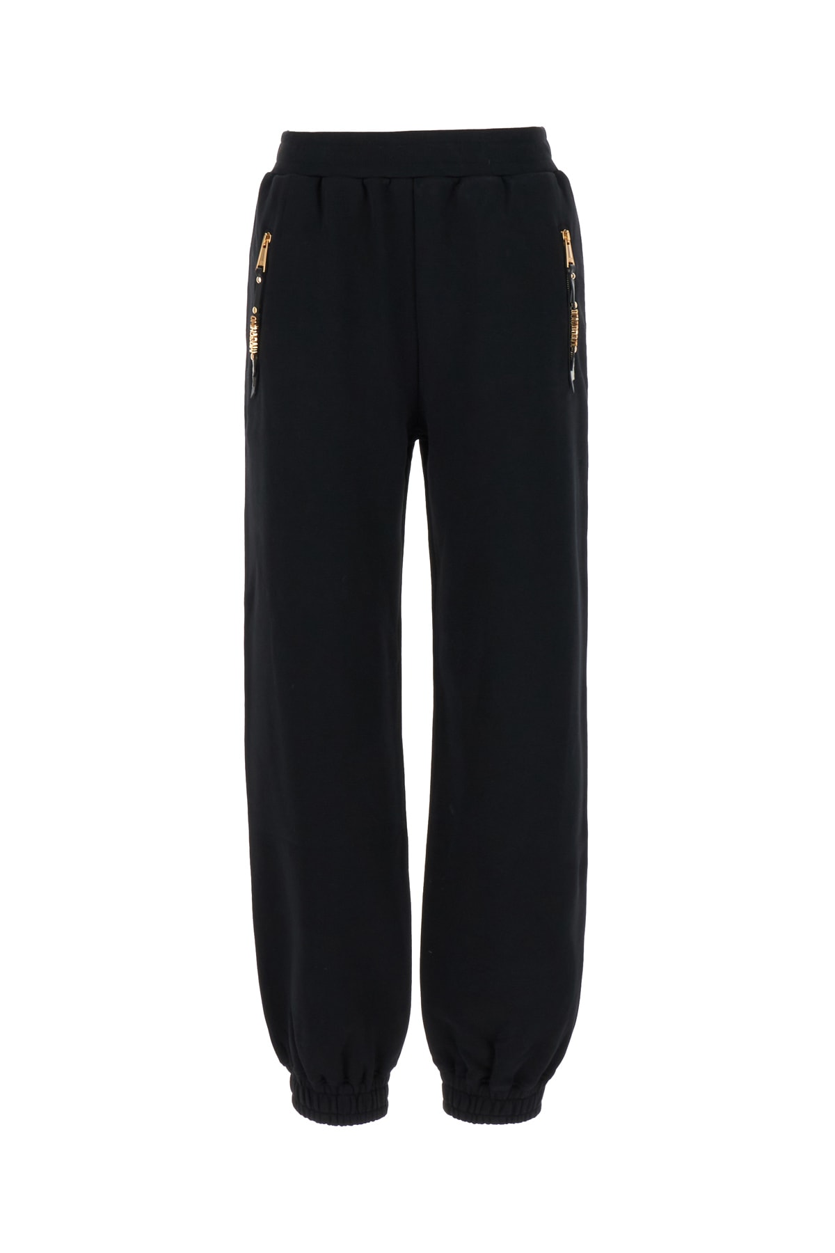 Shop Moschino Black Cotton Joggers In Nero