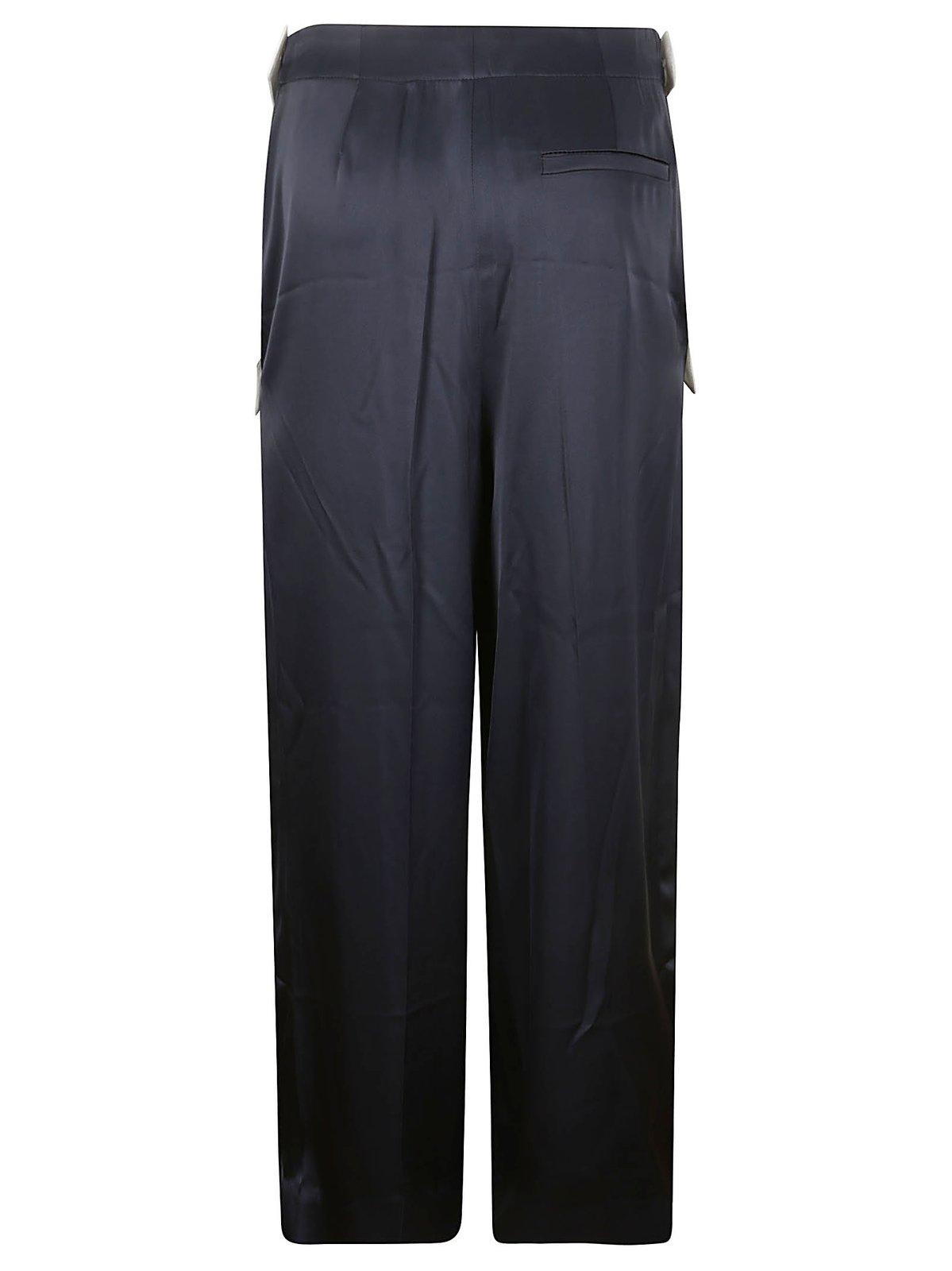 Shop Jw Anderson Crossover Strap Wide Leg Trousers In Blue