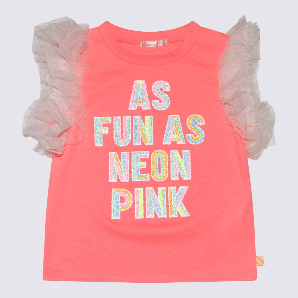 Billieblush Kids' Pink Multicolour Cotton Blend T-shirt In Fuchsia