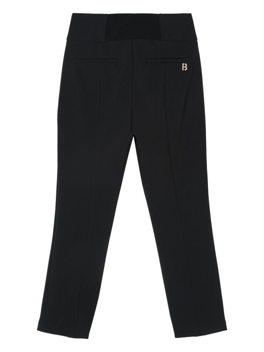 Shop Blugirl Regular Crepe Stretch Trousers In Black