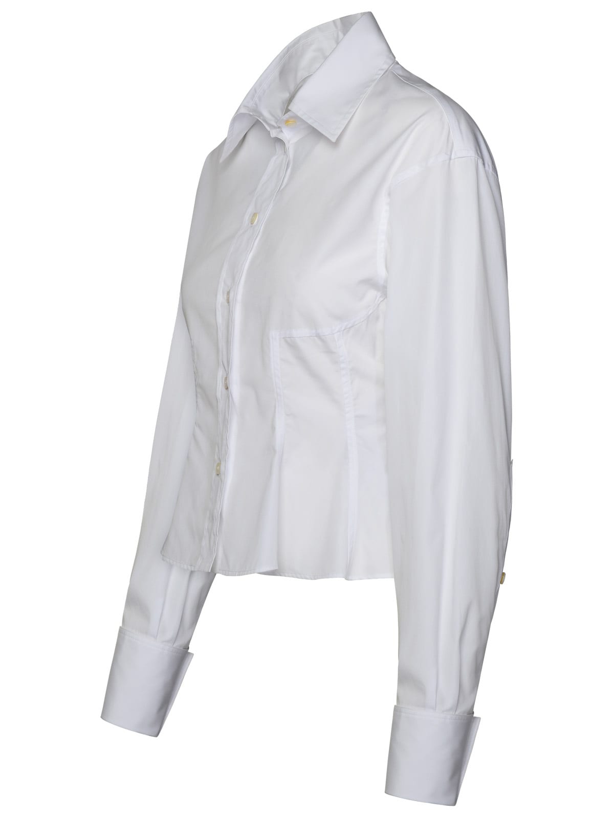 Shop Stella Mccartney Peplum White Organic Cotton Shirt
