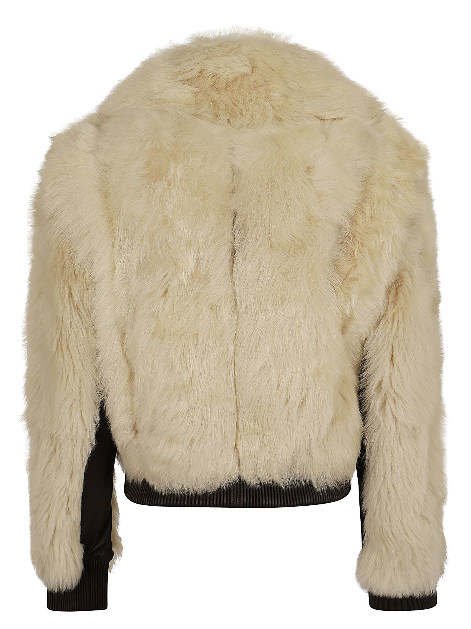 Shop Zimmermann Illustration Shearling Jacket In Crm Cream