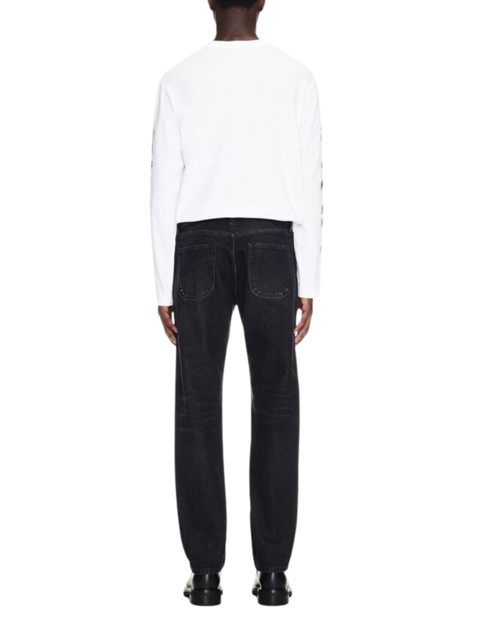 Off-white Straight Trousers With Five-pocket And Loops In Black