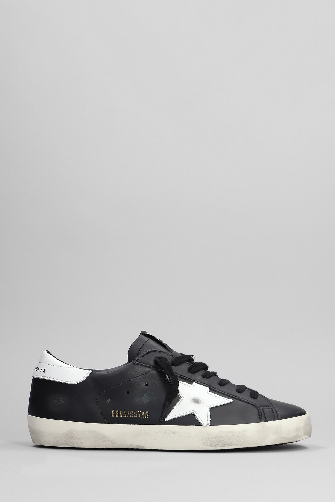 Shop Golden Goose Superstar Sneakers In Black Leather