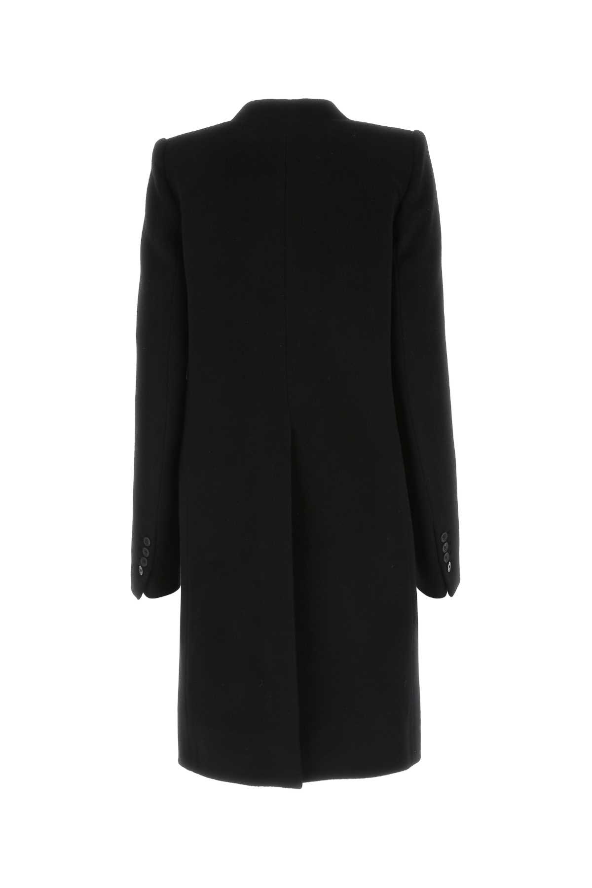 Shop Ann Demeulemeester Black Wool Blend Celine Coat In 099