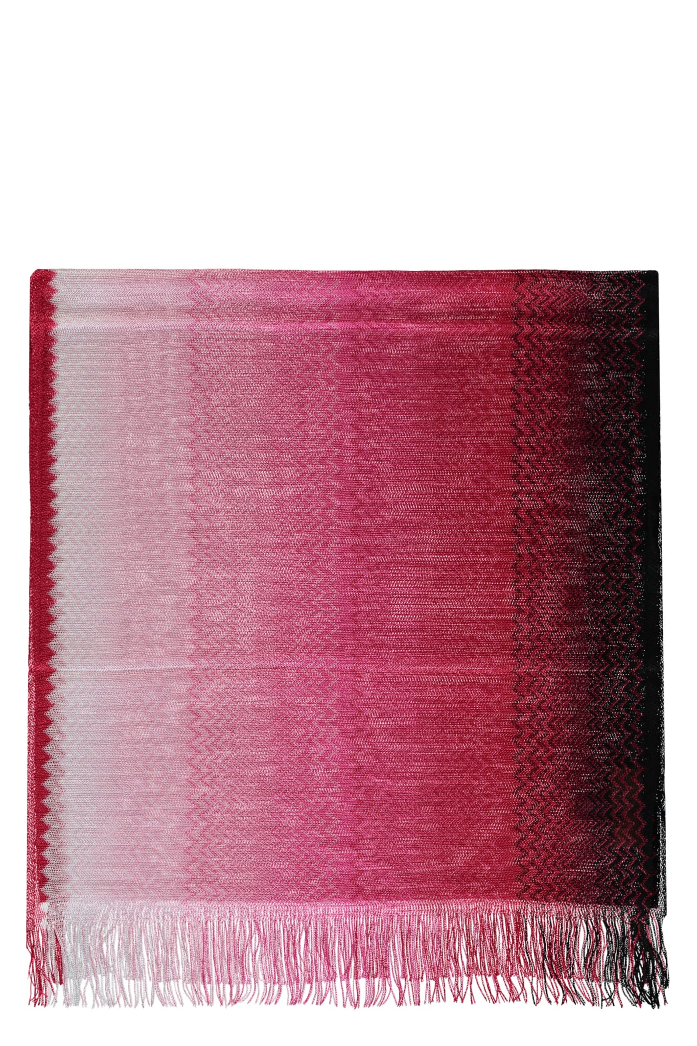 Shop Missoni Fringed Scarf In Fuchsia