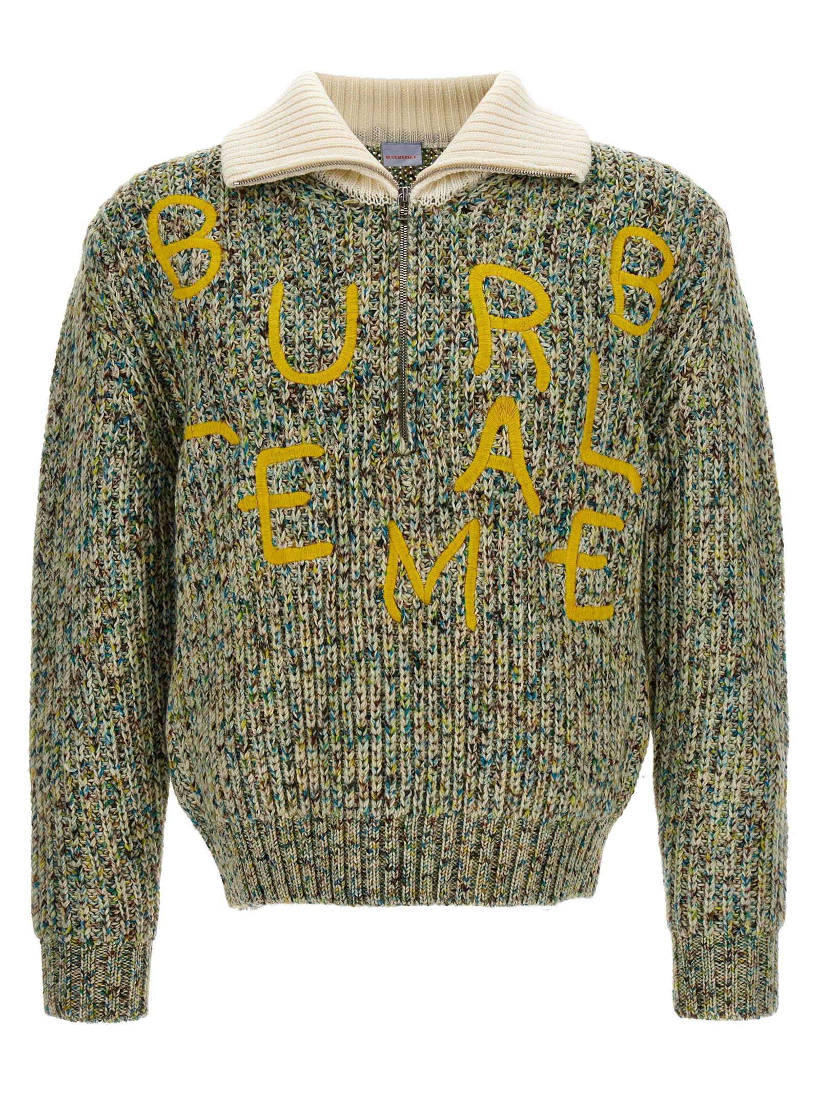 Bluemarble Logo-embroidered Virgin Wool-blend Jumper In Multicolor
