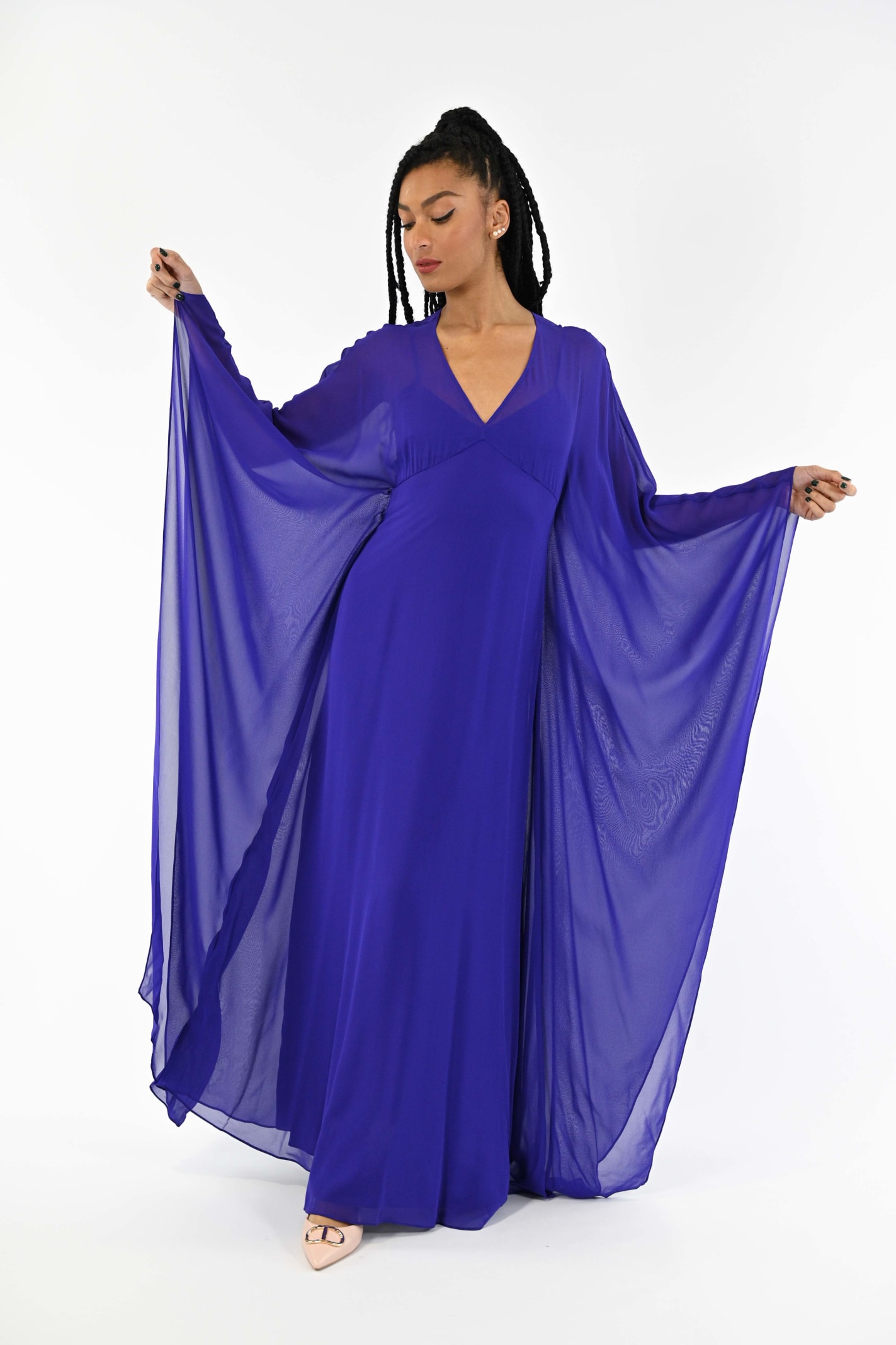 Max Mara Studio Giudy Long Dress In Georgette | Smart Closet
