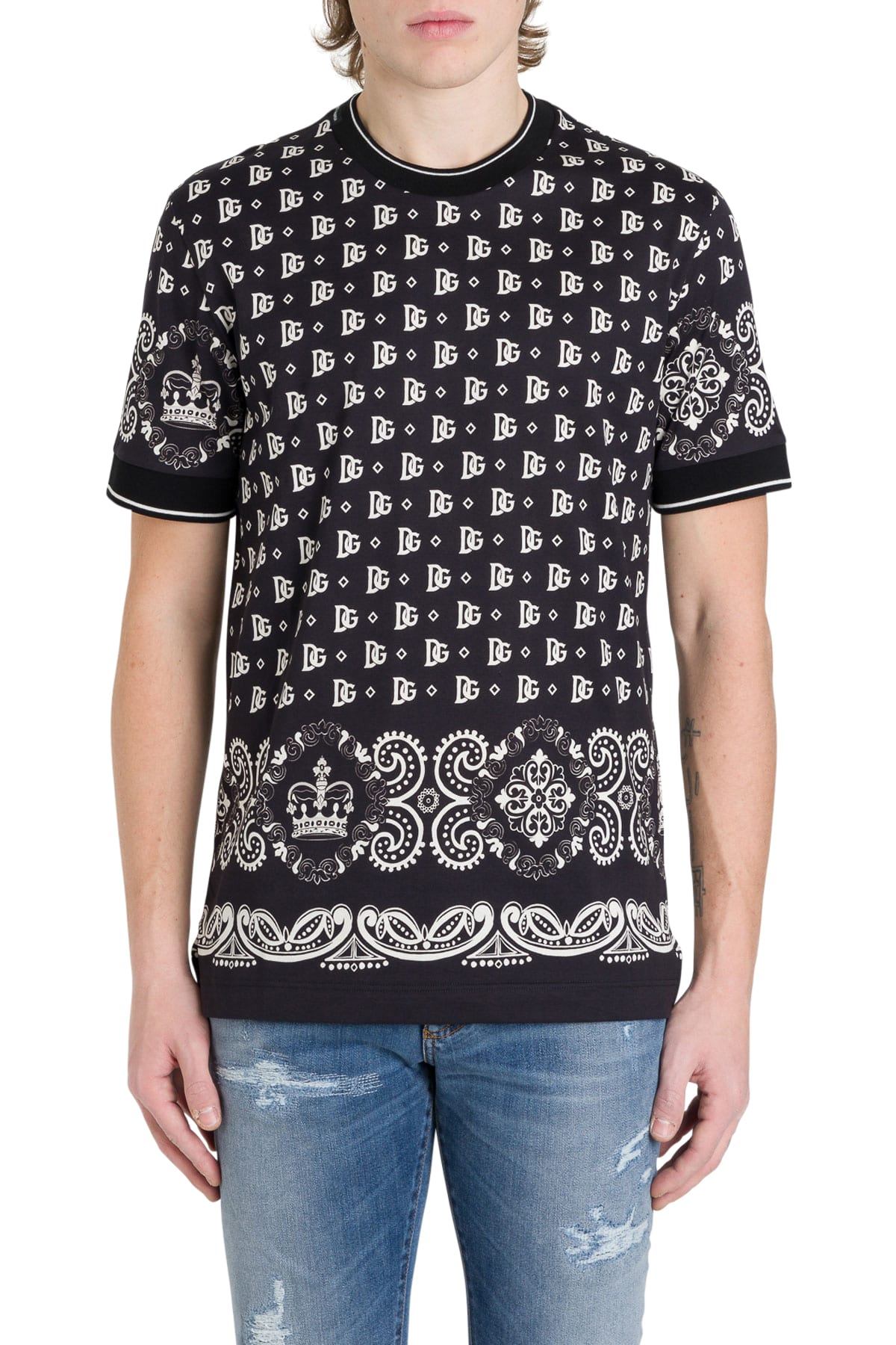 DOLCE & GABBANA BANDANA T-SHIRT,11243894