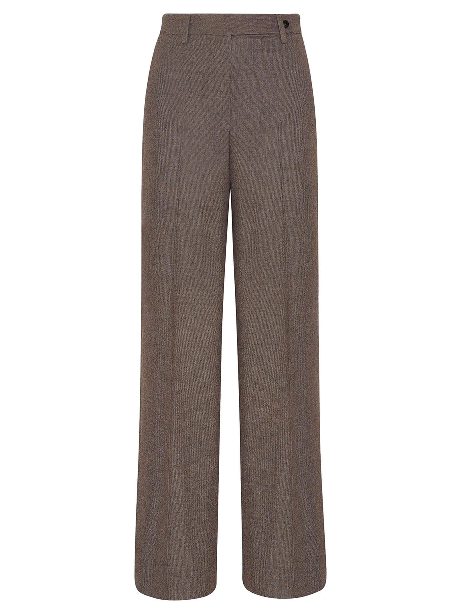 Shop Kiton Trousers Virgin Wool In Beige