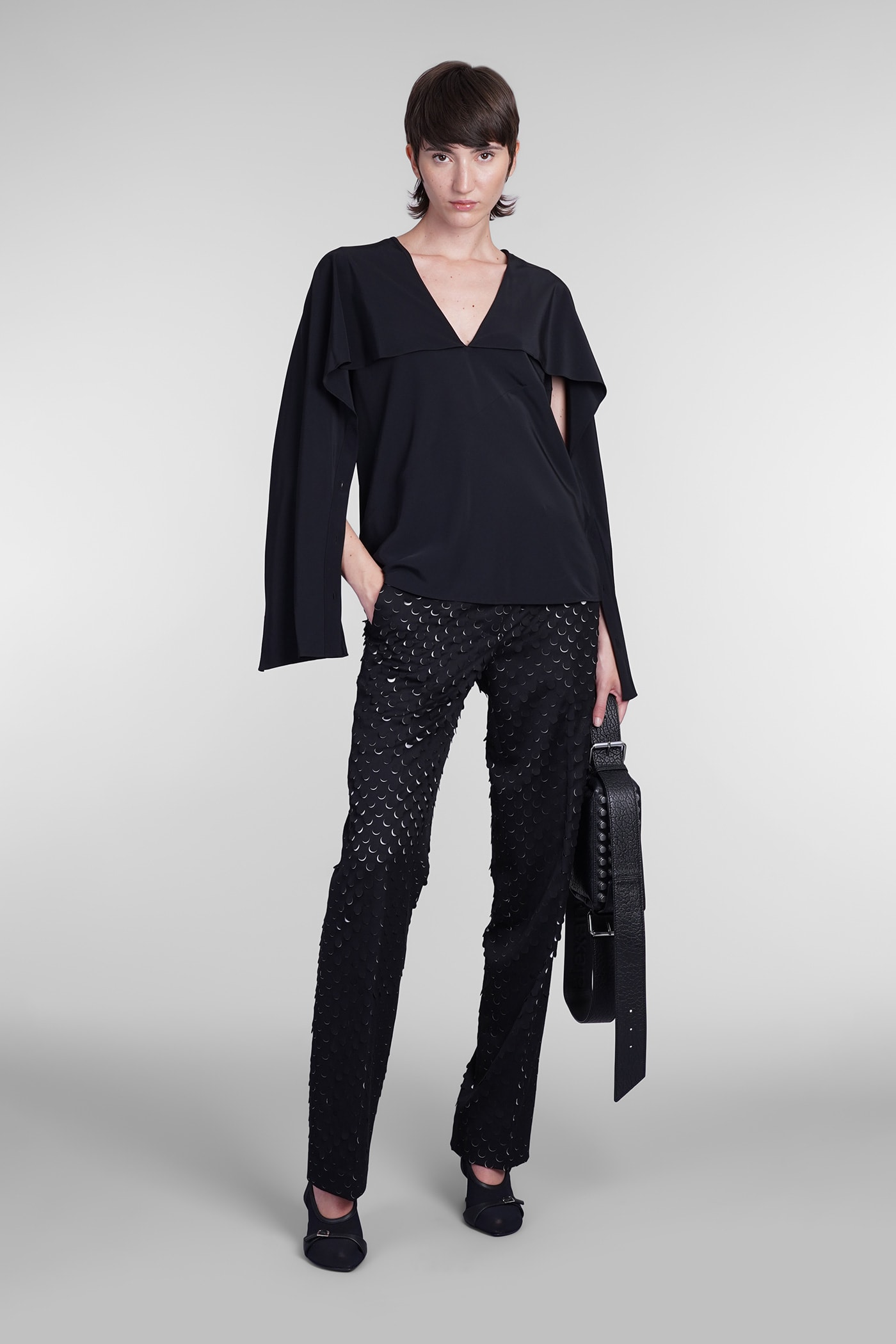 Shop Helmut Lang Blouse In Black Silk