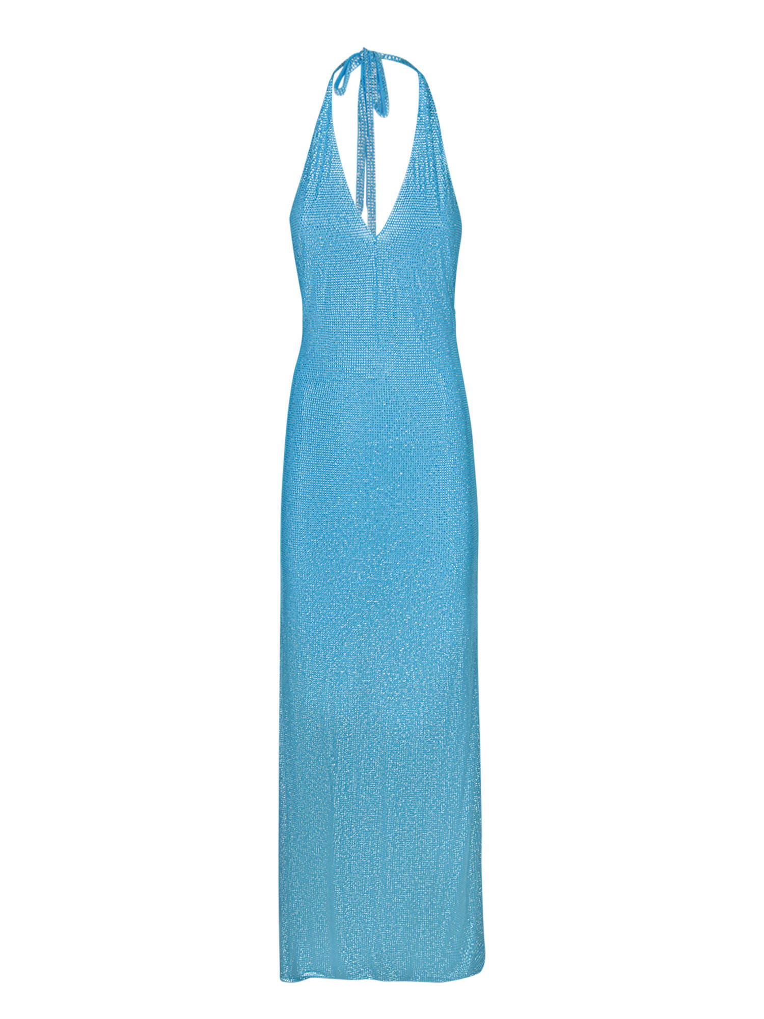 Shop Giuseppe Di Morabito Crystal Blue Long Halter Dress