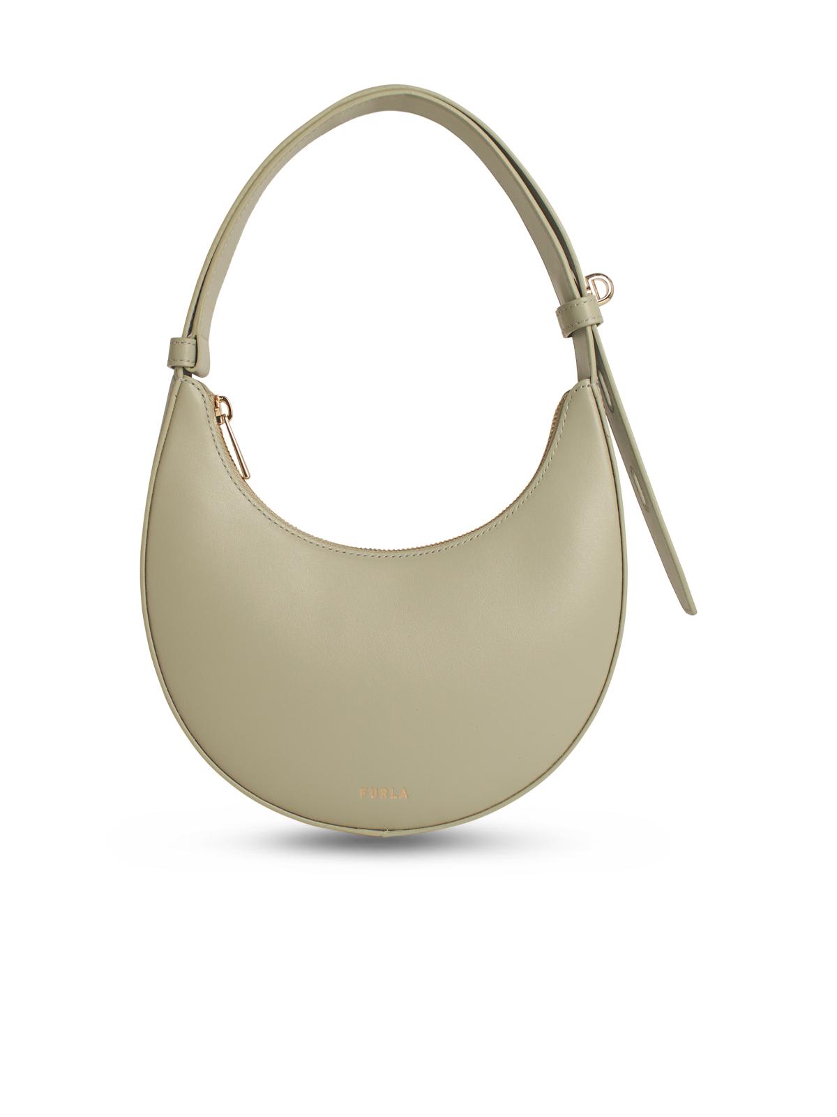 Furla Delizia Crescent-shape Shoulder Bag In Green
