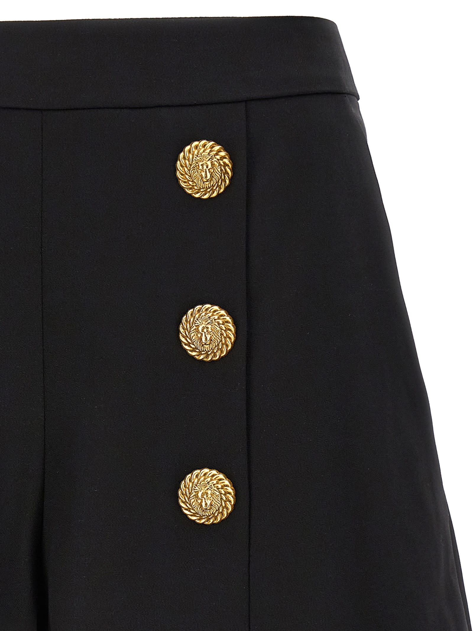 Shop Balmain Contrast Buttons Shorts In Pa Noir
