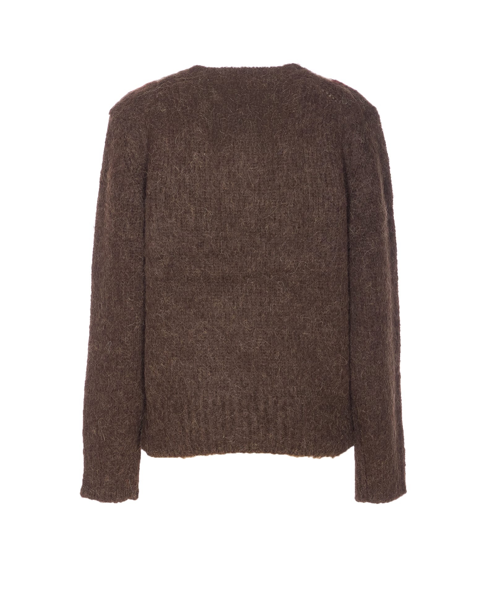 Dunst Striped Crew-neck Sweater In Brown