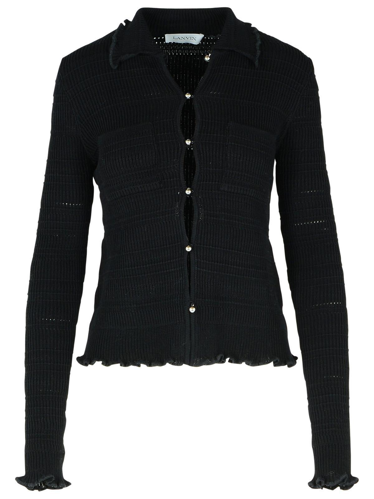 Ribbed Buttoned Cardigan