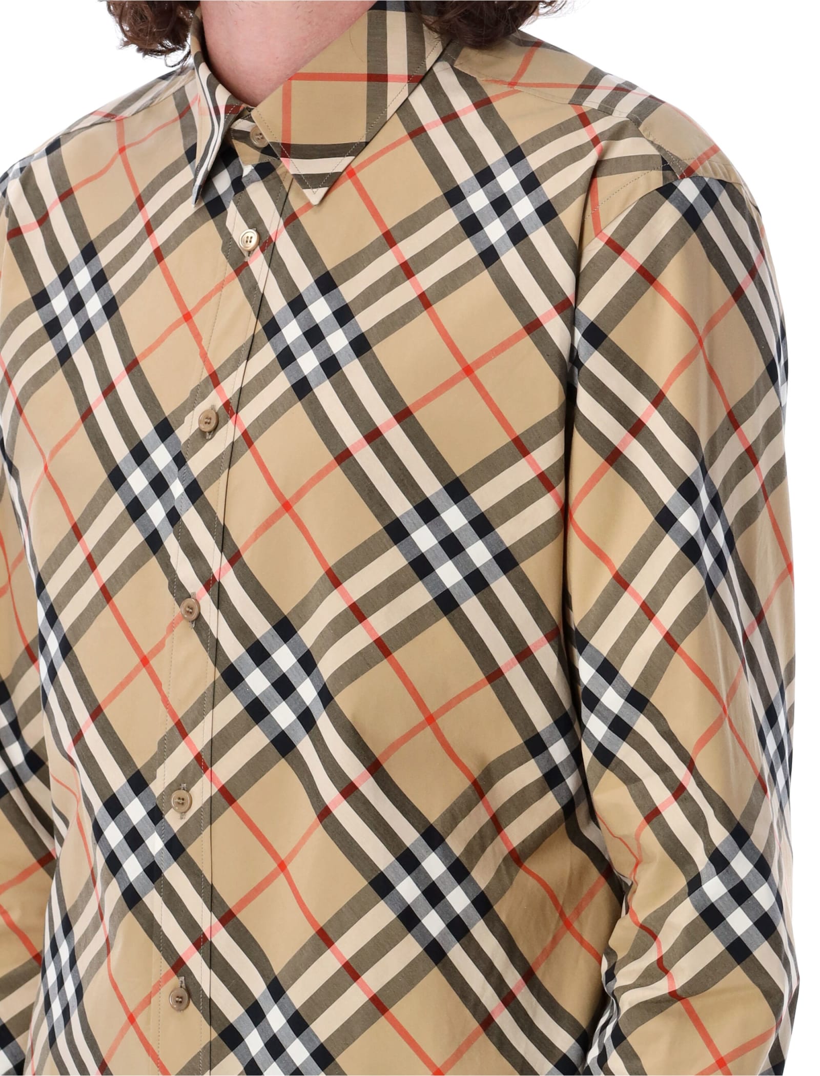 Shop Burberry Vintage Check Shirt In Sand Ip Check