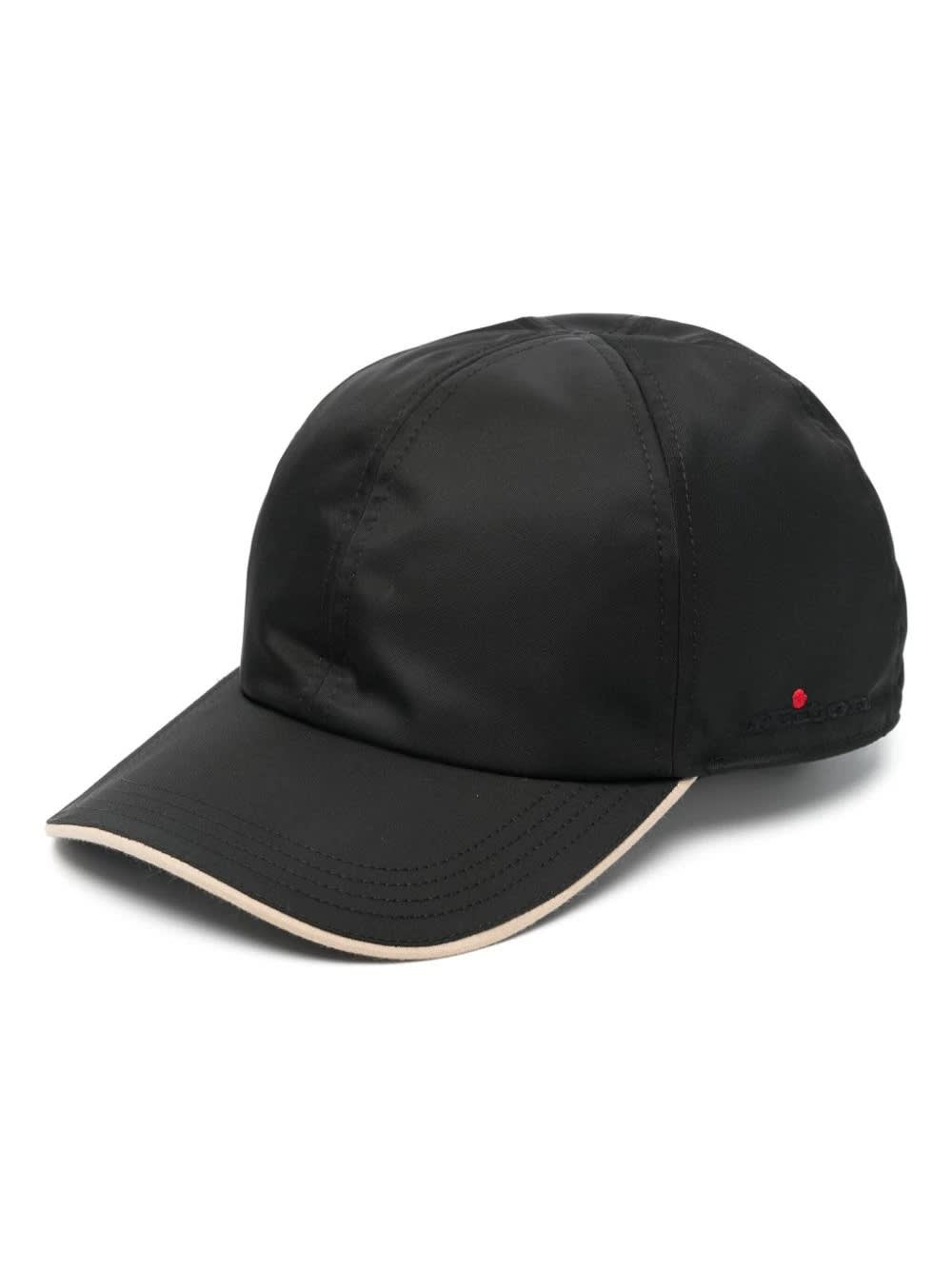 Black Nylon Baseball Hat With Logo