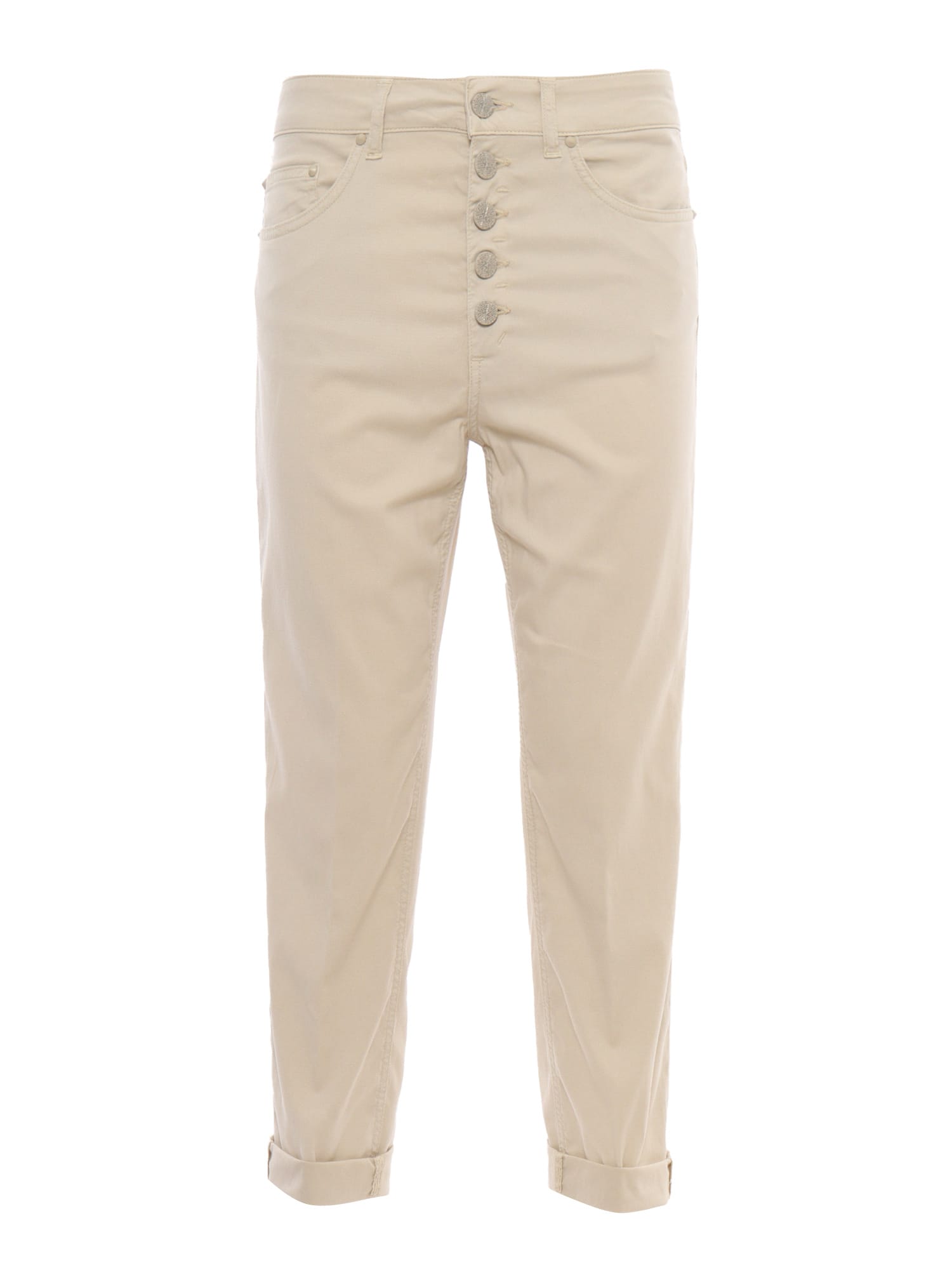 Shop Dondup Beige High-waisted Jeans In White