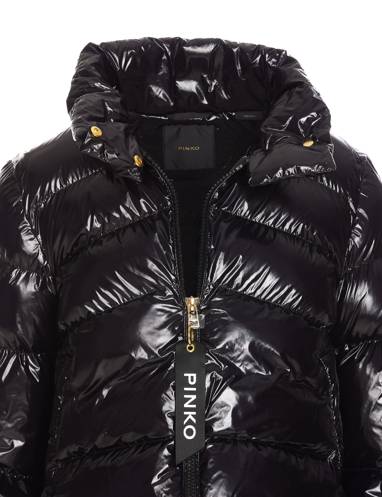 Shop Pinko Micro Down Jacket In Nero Limousine