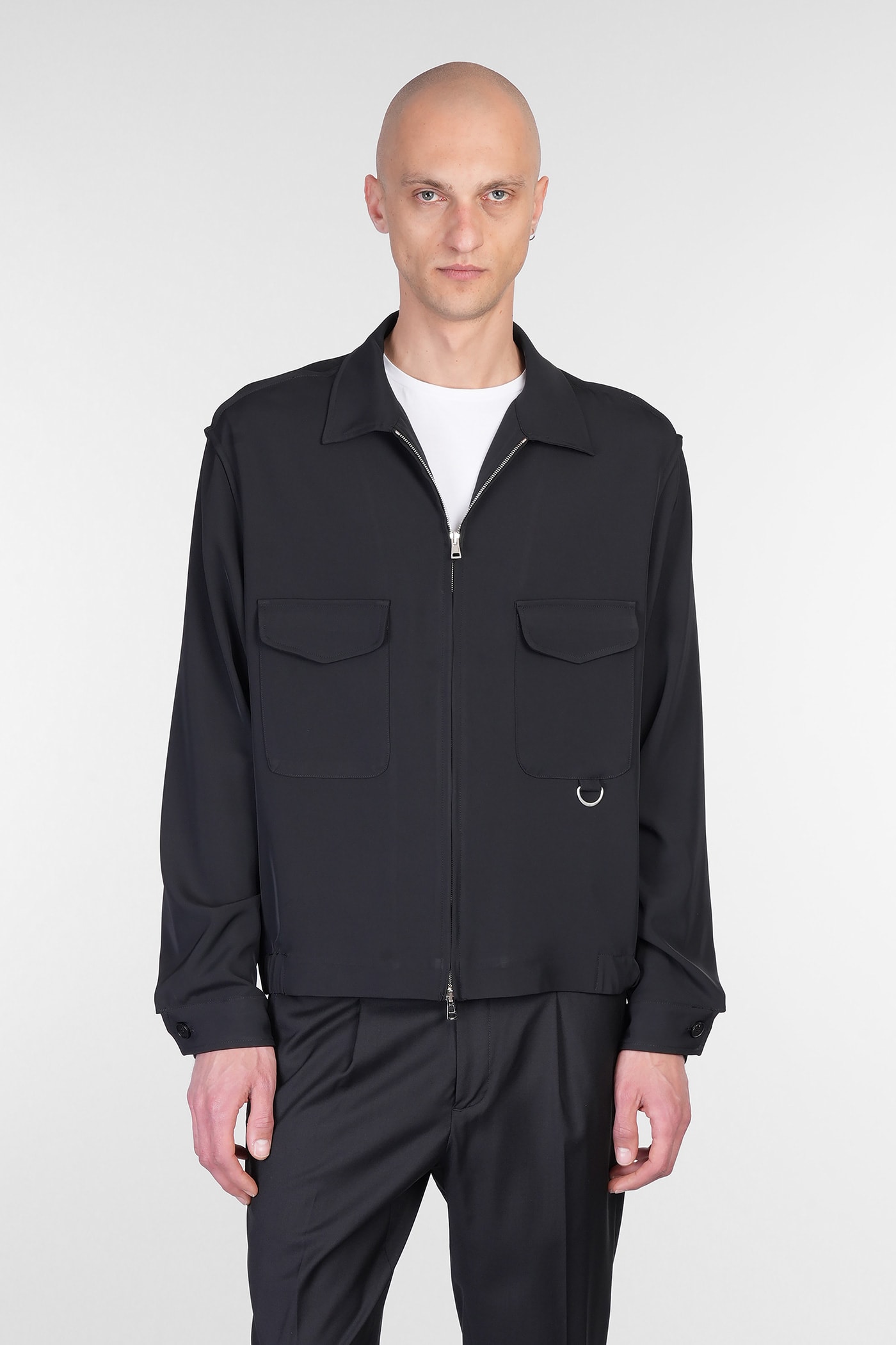 Casual Jacket In Black Polyester