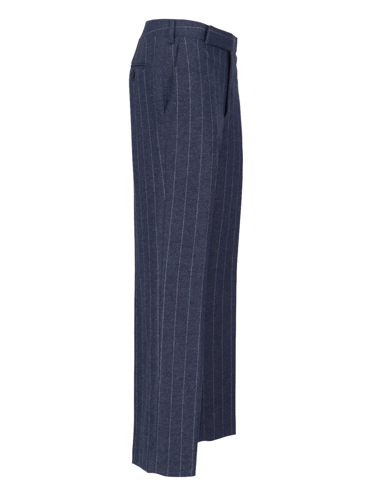 Lardini Virgin Wool And Cashmere Pants In Blue