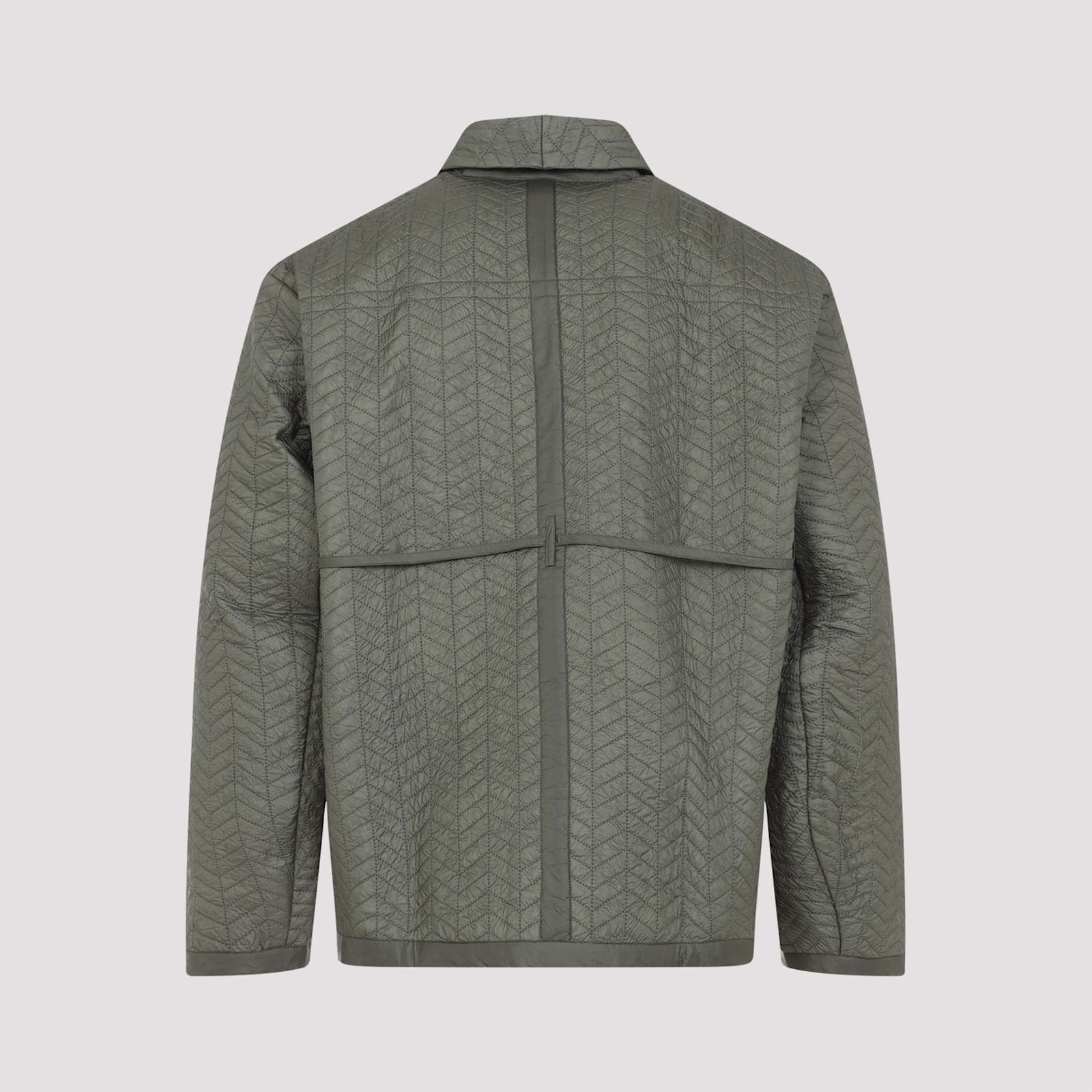 Craig Green Quilted Cotton Blend Jacket With Adjustable Drawstring In Green